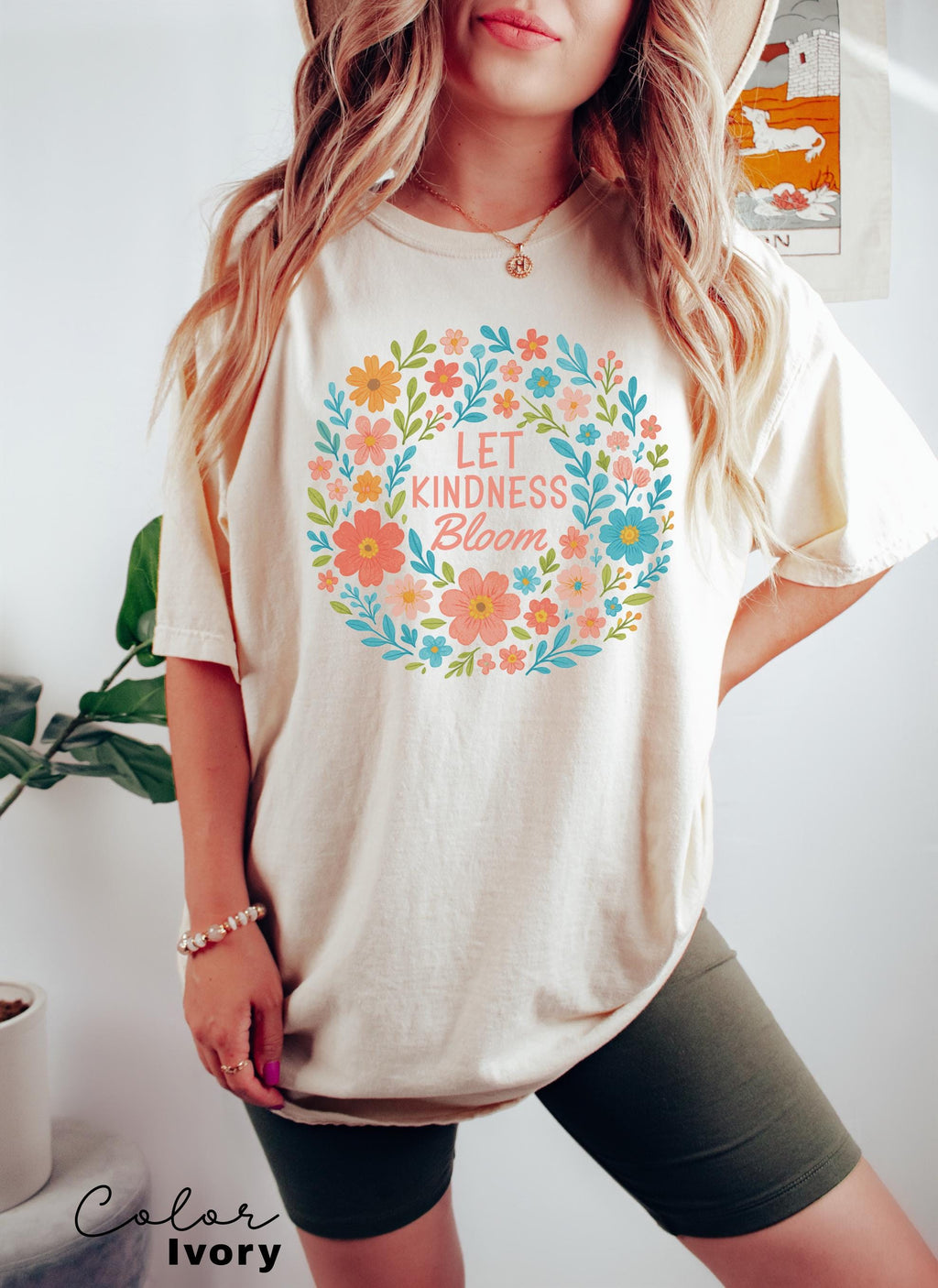 Let Kindness Bloom T-Shirt, Be Cool Be Kind Retro Flower Shirt, Positive Quote, Inspiration Women Sweater, Aesthetic Floral Kindness Tee