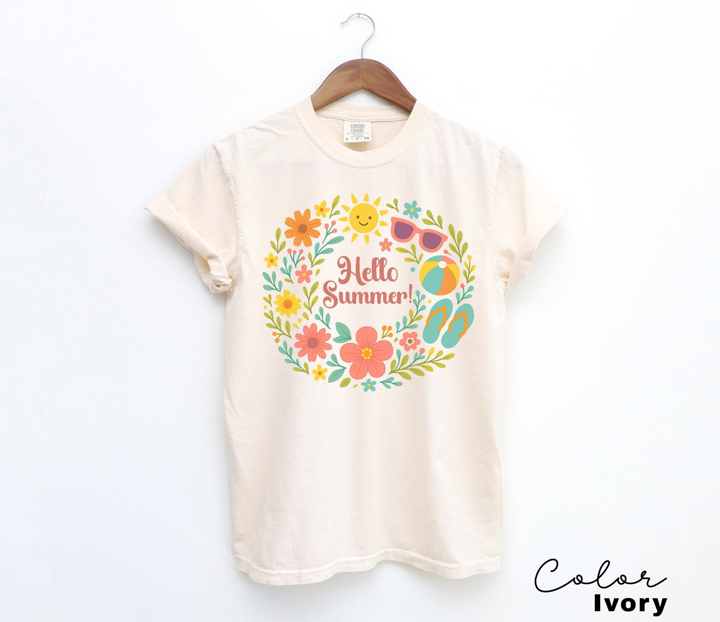 Last Day of School, Hello Summer Happy Last Day of School Shirts, Hello Summer, Floral Summer Shirt, Flowers, End Of Year, Comfort Colors