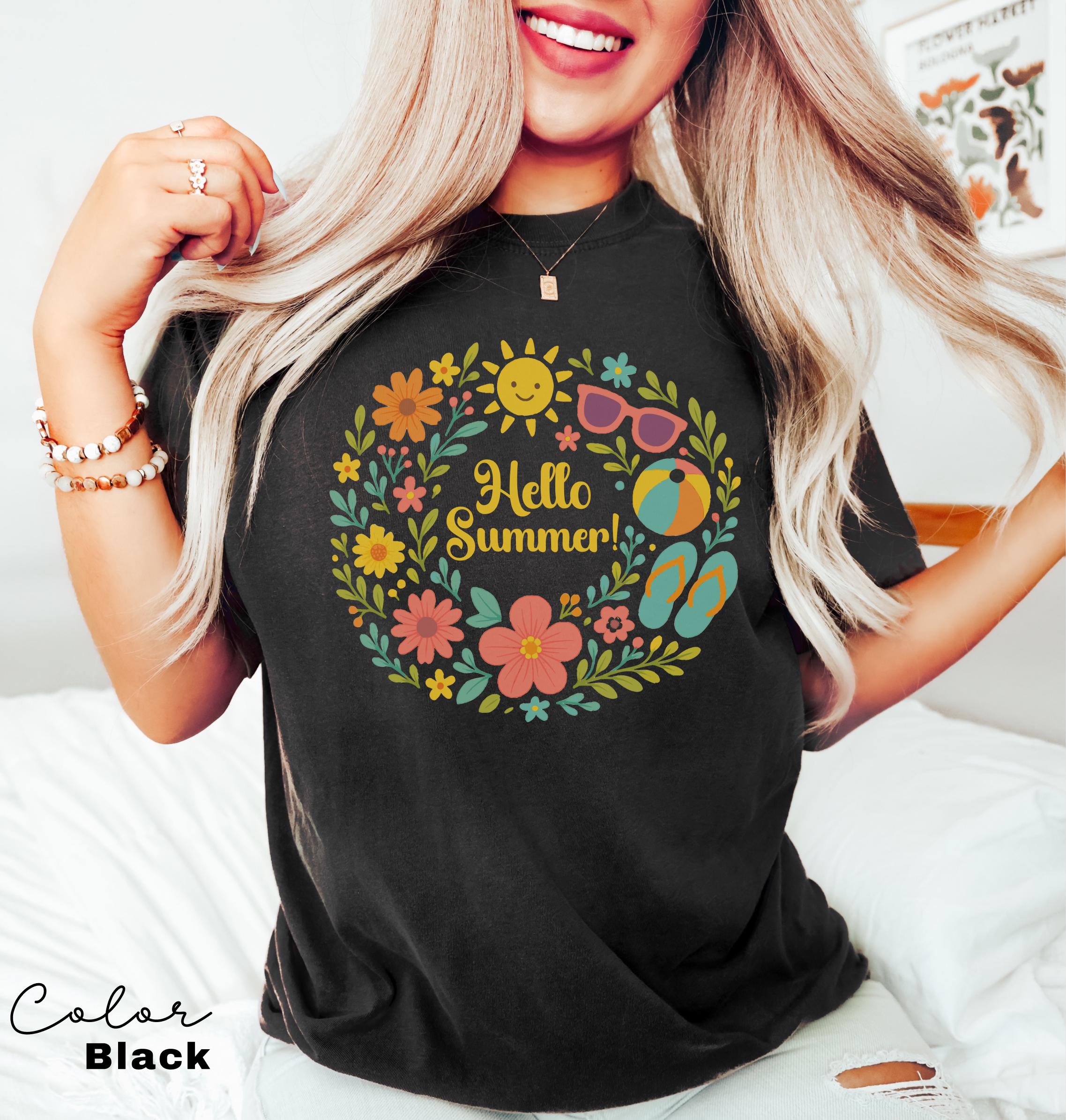 Last Day of School, Hello Summer Happy Last Day of School Shirts, Hello Summer, Floral Summer Shirt, Flowers, End Of Year, Comfort Colors