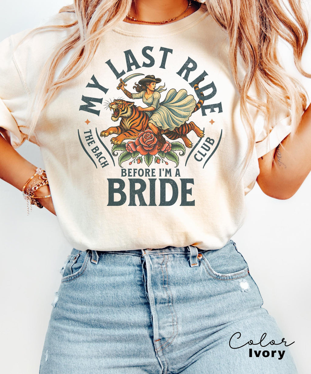 The Bach Club Bachelorette Shirts, Cowgirl Bachelorette Group Shirts, My Last Ride, Comfort Colors, Bach Social Club, Bridesmaids Gifts