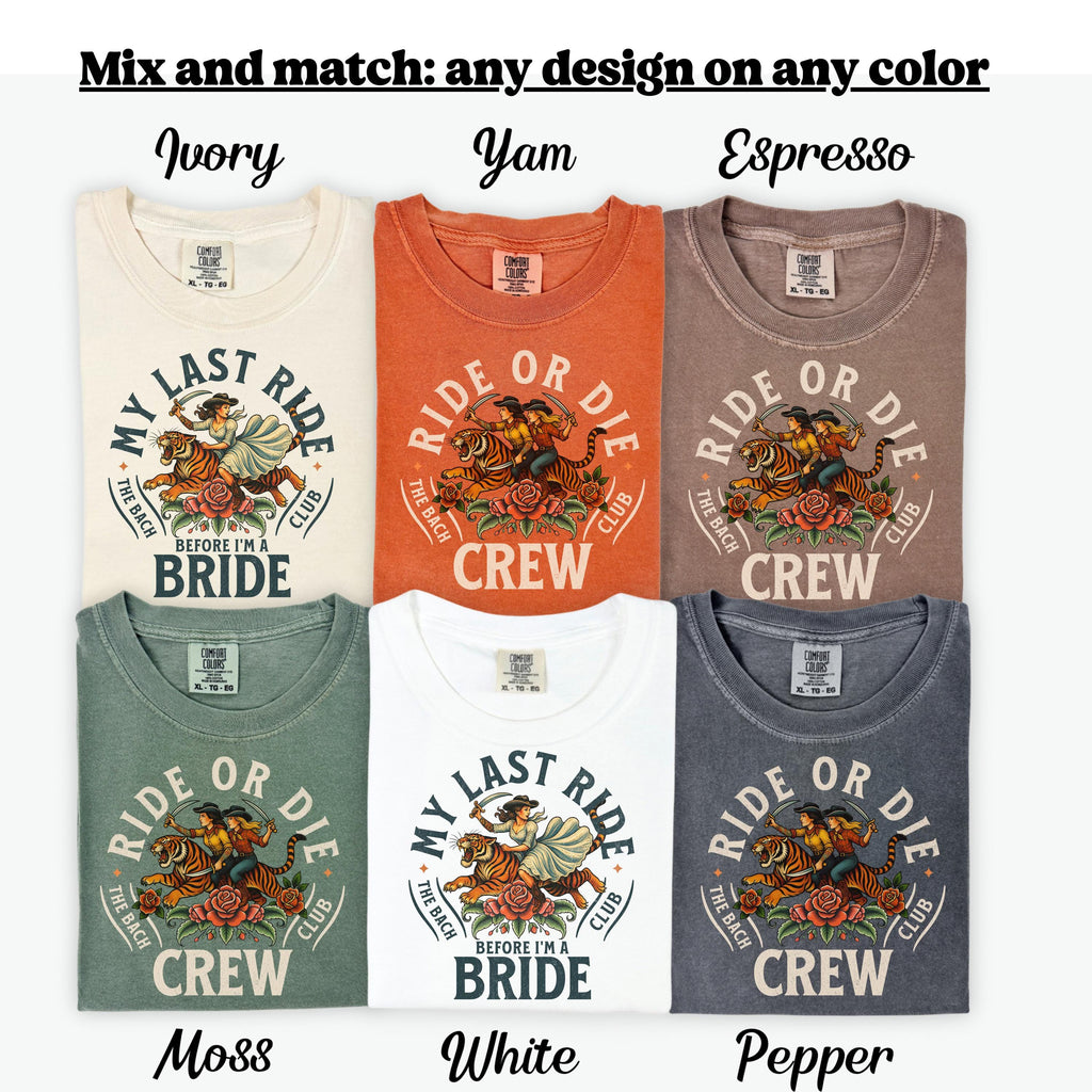 The Bach Club Bachelorette Shirts, Cowgirl Bachelorette Group Shirts, My Last Ride, Comfort Colors, Bach Social Club, Bridesmaids Gifts