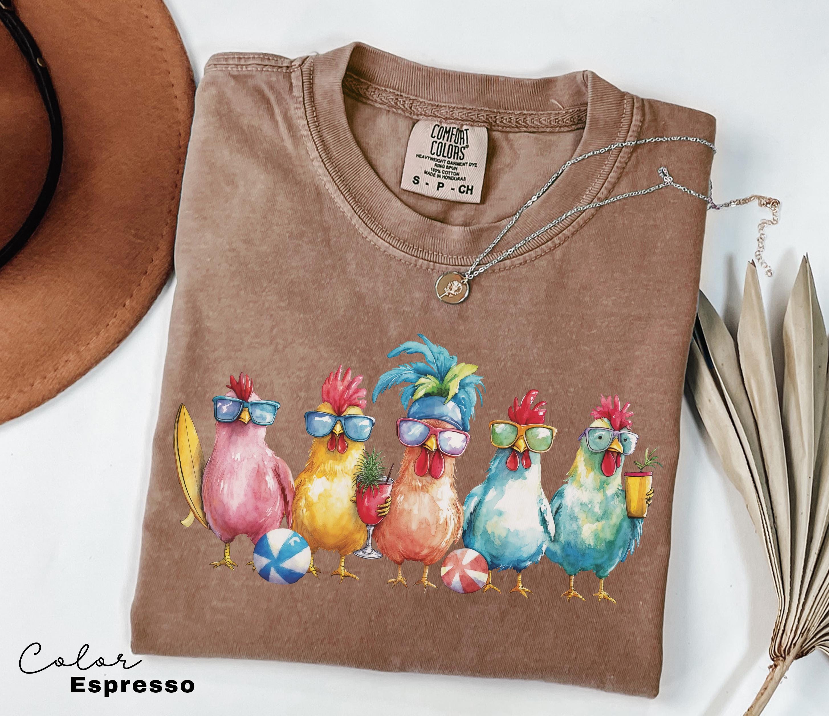 Chicken Shirt, Summer Shirt, Comfort Colors, Women Chicken Lover Tee, Funny Farmer Shirt, Love Chickens, Animal Shirt, Mothers Day,