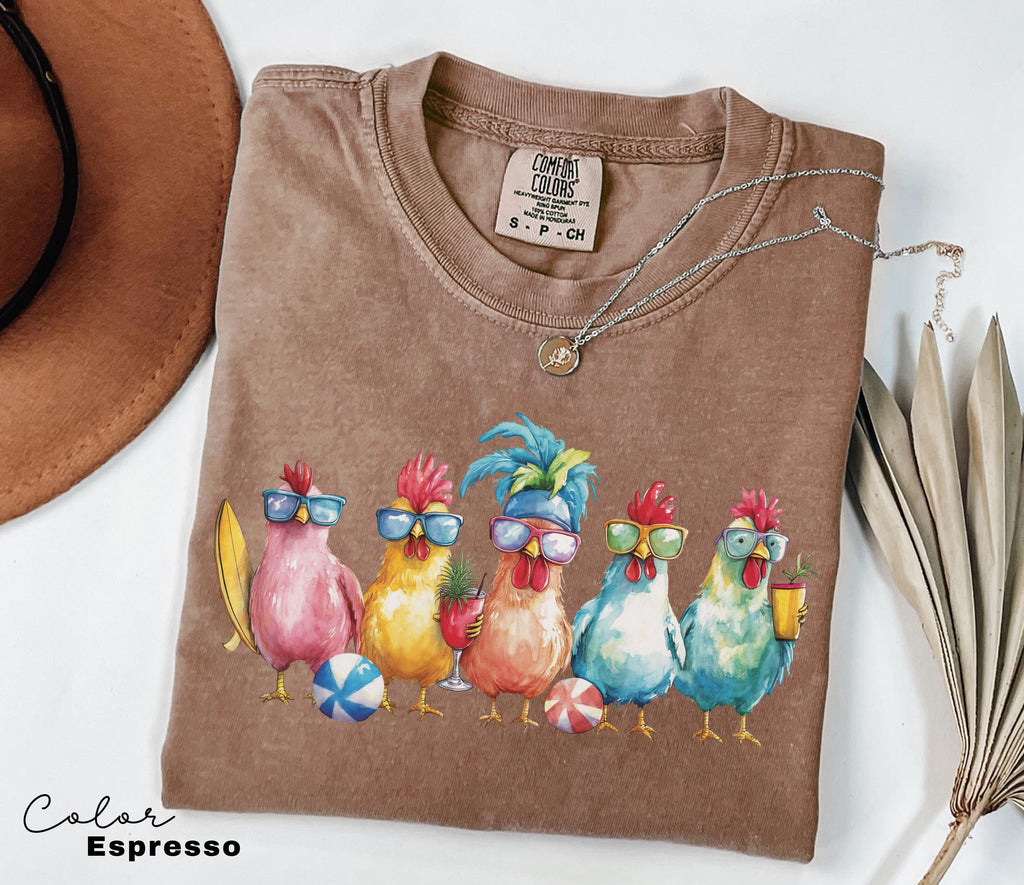 Chicken Shirt, Summer Shirt, Comfort Colors, Women Chicken Lover Tee, Funny Farmer Shirt, Love Chickens, Animal Shirt, Mothers Day,