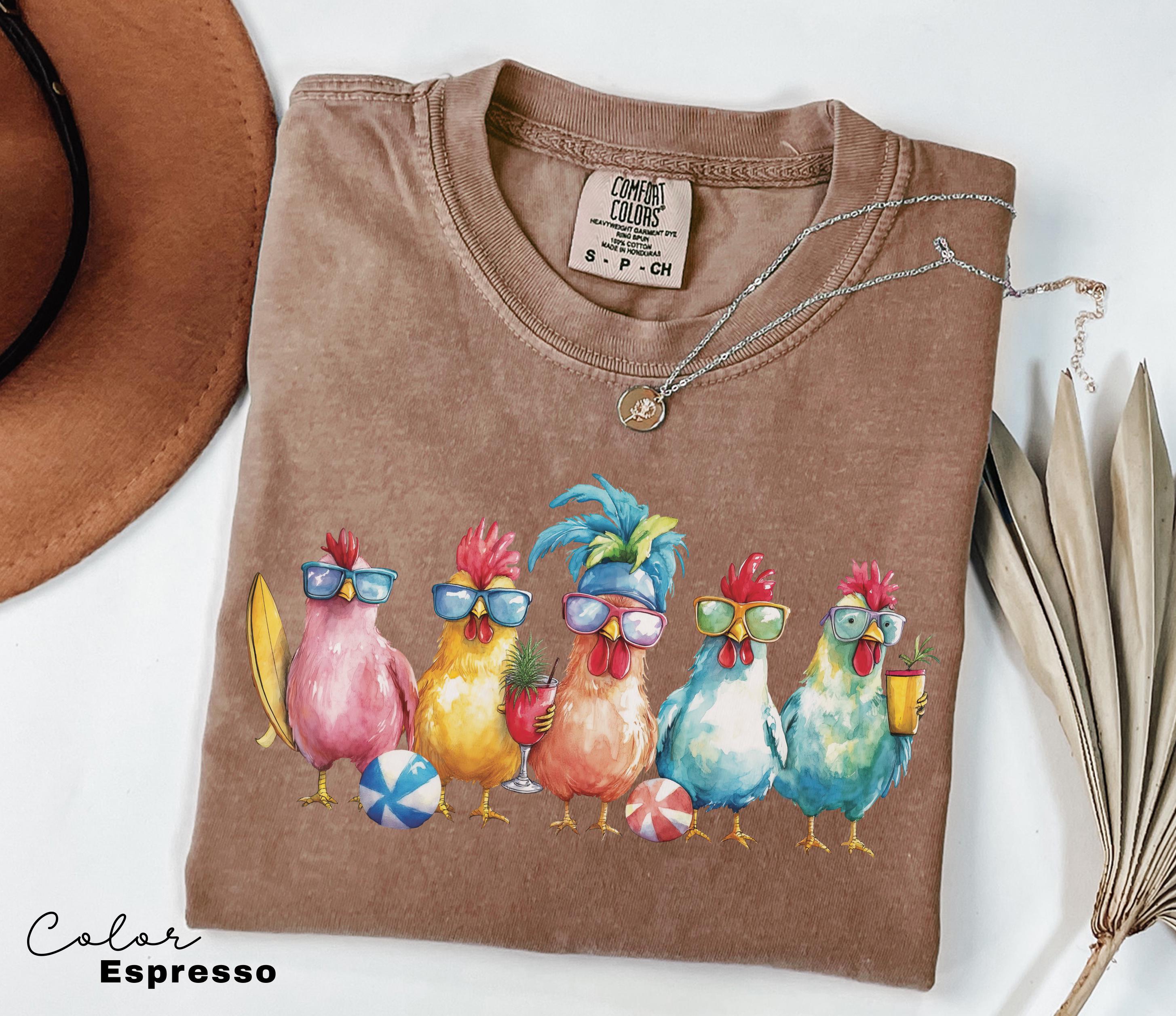 Chicken Shirt, Summer Shirt, Comfort Colors, Women Chicken Lover Tee, Funny Farmer Shirt, Love Chickens, Animal Shirt, Mothers Day,