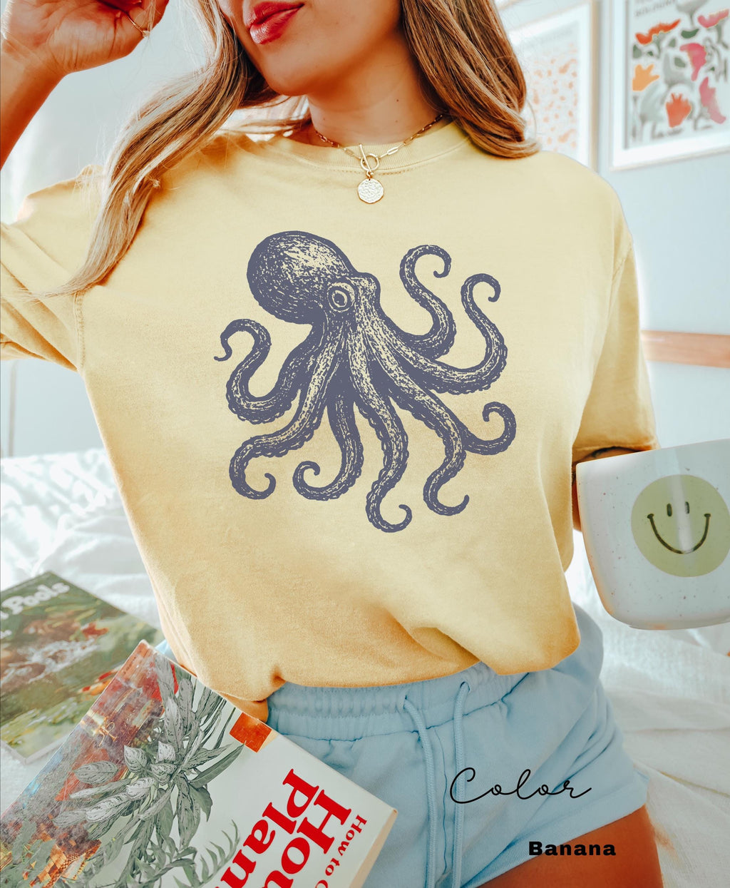 Octopus Shirt, 90s Vintage Style Tshirt, Retro Comfort Colors Y2k Ocean Shirt, Scuba Diver Gift, Ocean Animal Lover, Retro Ocean Animal Tee,