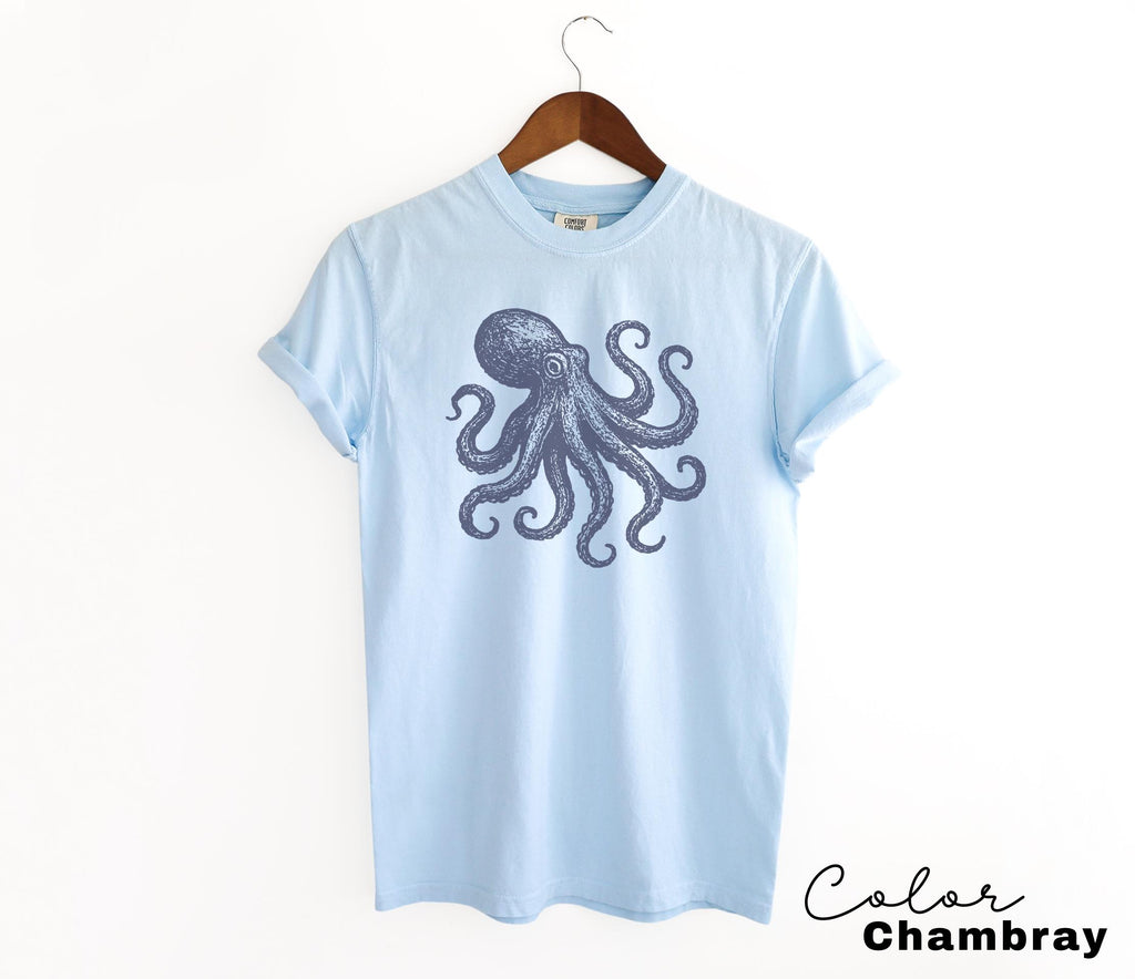 Octopus Shirt, 90s Vintage Style Tshirt, Retro Comfort Colors Y2k Ocean Shirt, Scuba Diver Gift, Ocean Animal Lover, Retro Ocean Animal Tee,