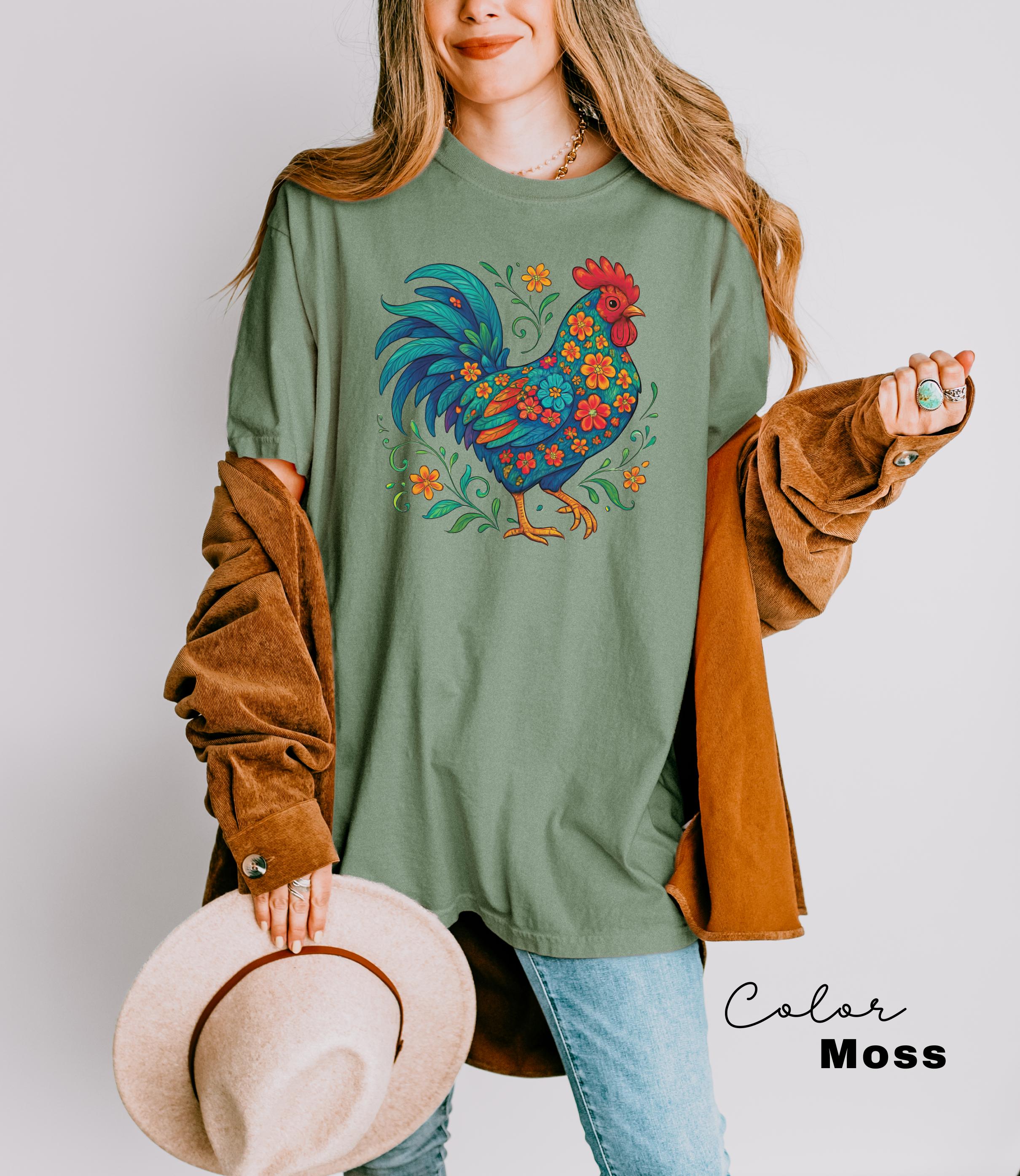 Wildflower Chicken Shirt, Cottagecore Floral Shirt, Ladies Chicken Lover Shirt ,Chicken mom Tee, Mothers Day Gift Shirt, Farmer Gift,