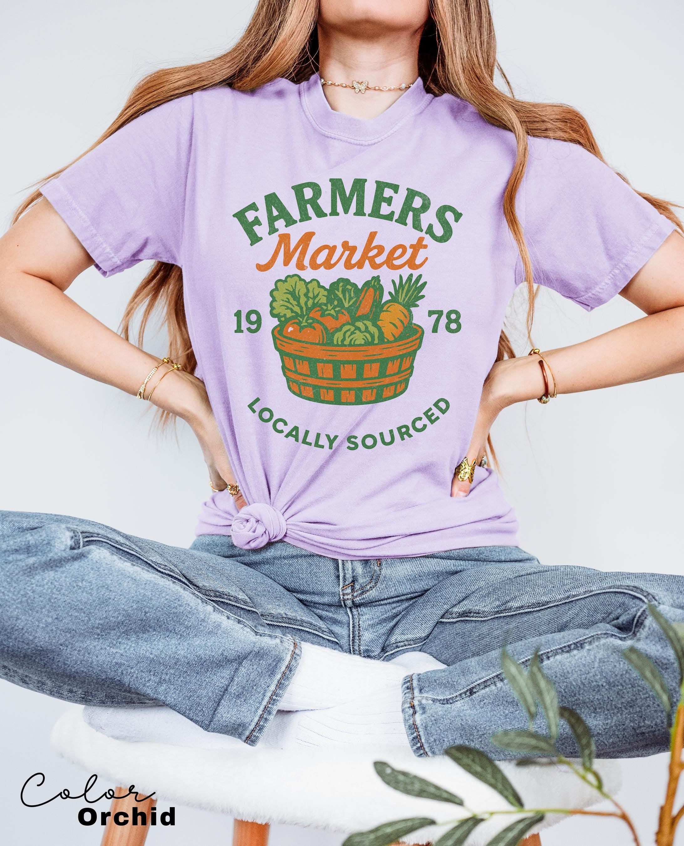 Farmers Market Shirt, Fruit Shirt, Tomato Girl Summer, Cottagecore Shirt, Support Local Shirt, Trendy Comfort Colors, Fresh and Local Shirt