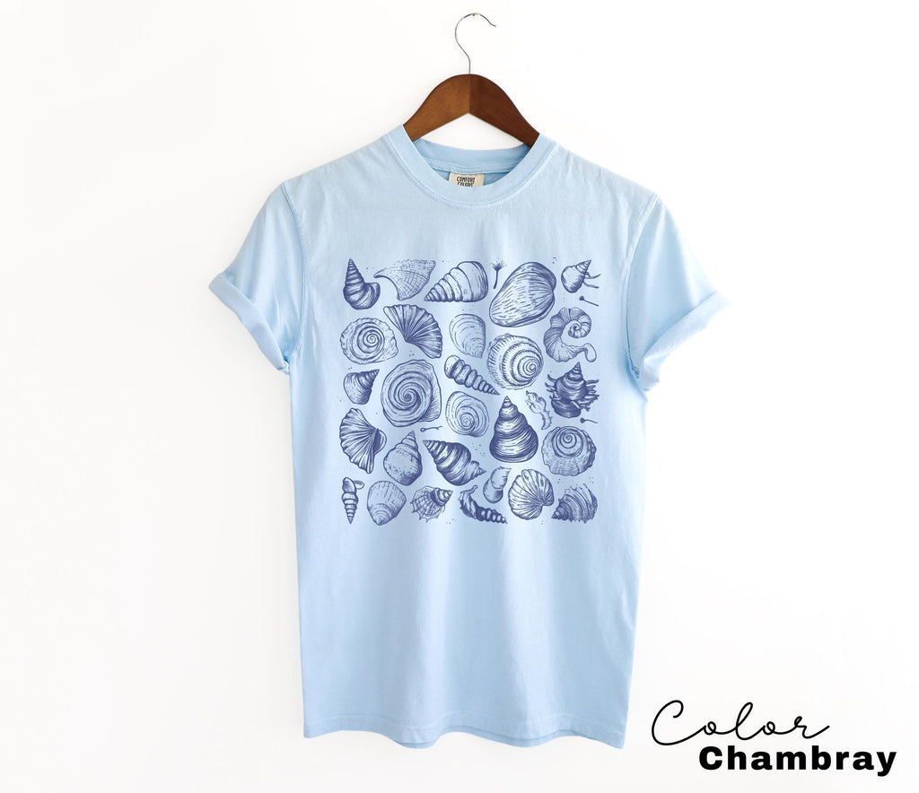 Seashell Shirt, Retro 90s Tattoo Tshirt, Retro Ocean Nature Shirt, Sealife, Ocean, Beach Summer Shirt, Comfort Colors, Vintage Style,