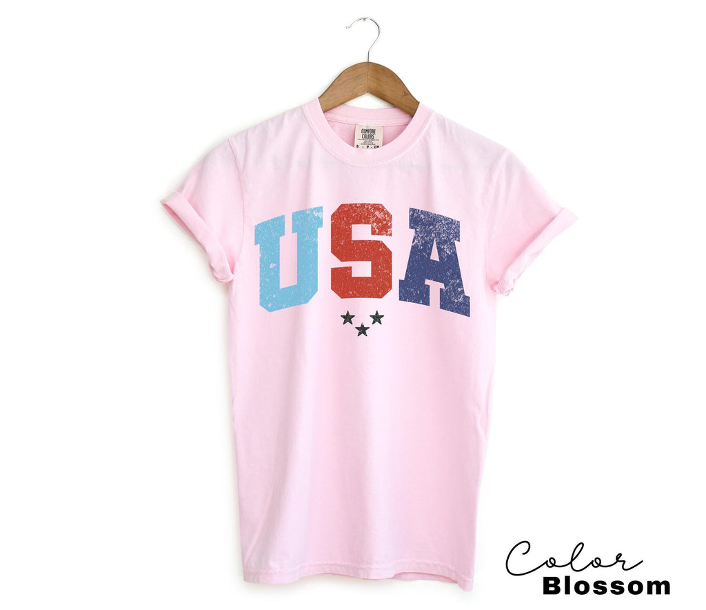 Womens USA Shirt, 4th Of July Shirt, Independence Day Shirt, Fourth Of July Tee, Memorial Day Shirt, Patriotic Shirt, Retro Patriotic Shirt,