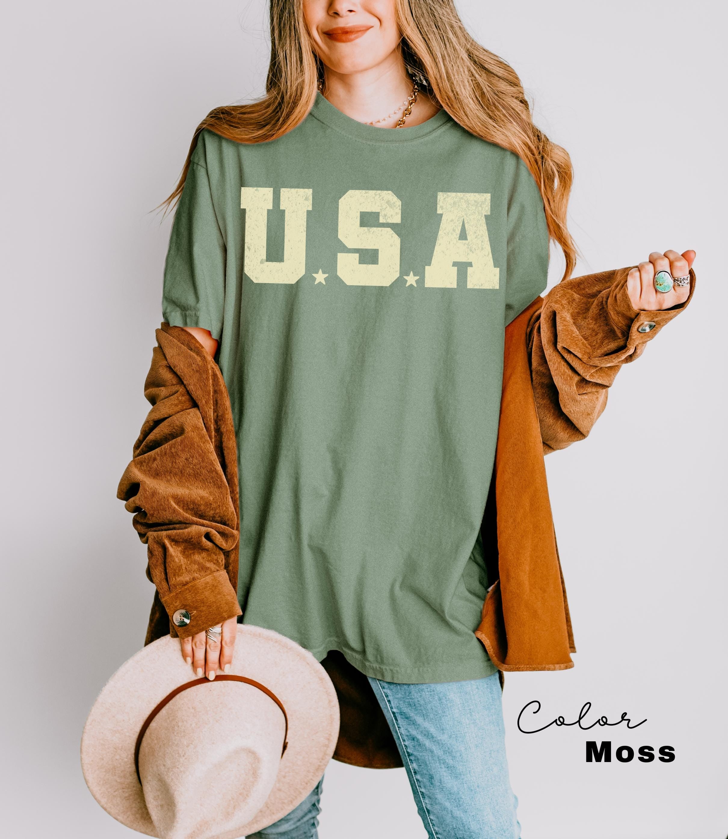 Womens USA Shirt, 4th Of July Shirt, Independence Day Shirt, Fourth Of July Tee, Memorial Day Shirt, Patriotic Shirt, Retro Patriotic Shirt,