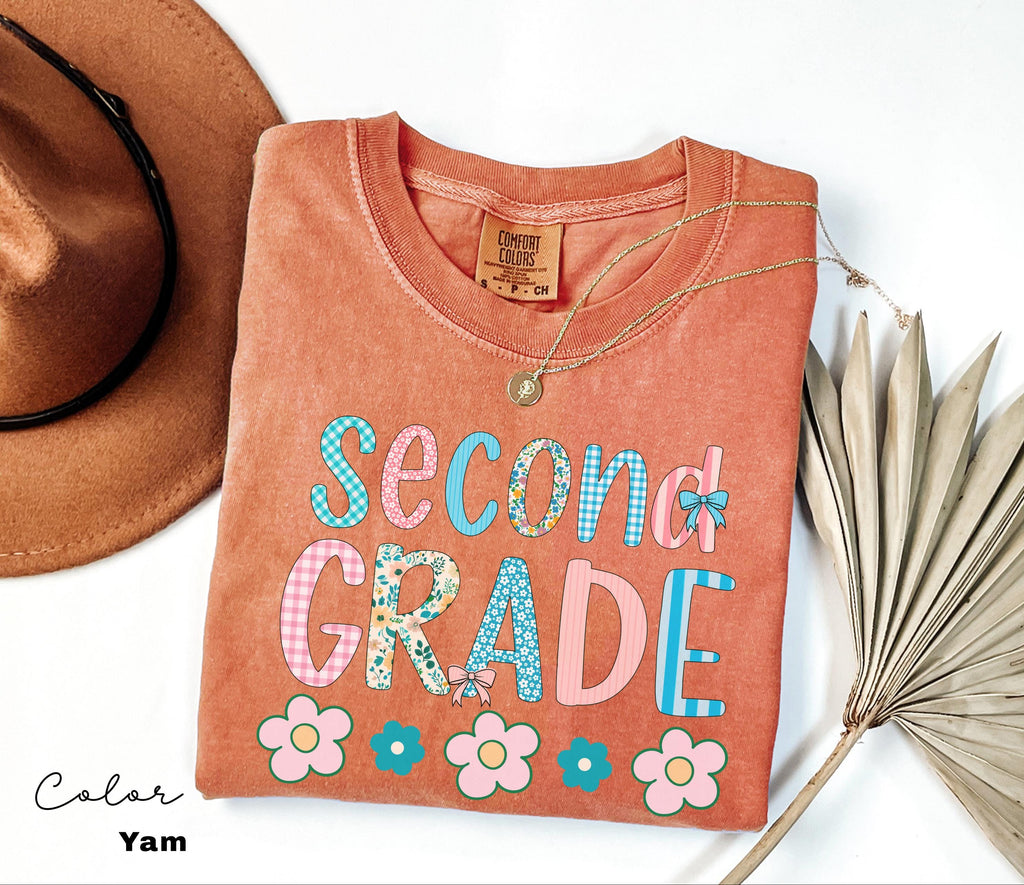 Comfort Colors Second Grade Teacher Shirt, Coquette Bow 2nd Grade Teacher Shirt, Second Grade Teacher Tshirt, Elementary Teacher Shirts