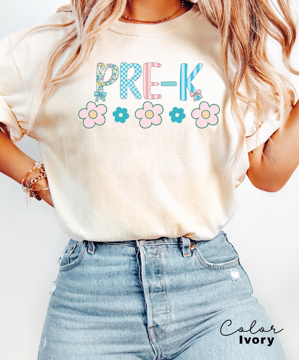 Comfort Colors Pre-k Crew Shirt, Teacher Shirt, Gift For Teacher, Pre-K Teachers Shirt, Pre Shirt For Teacher, Back to School Shirt