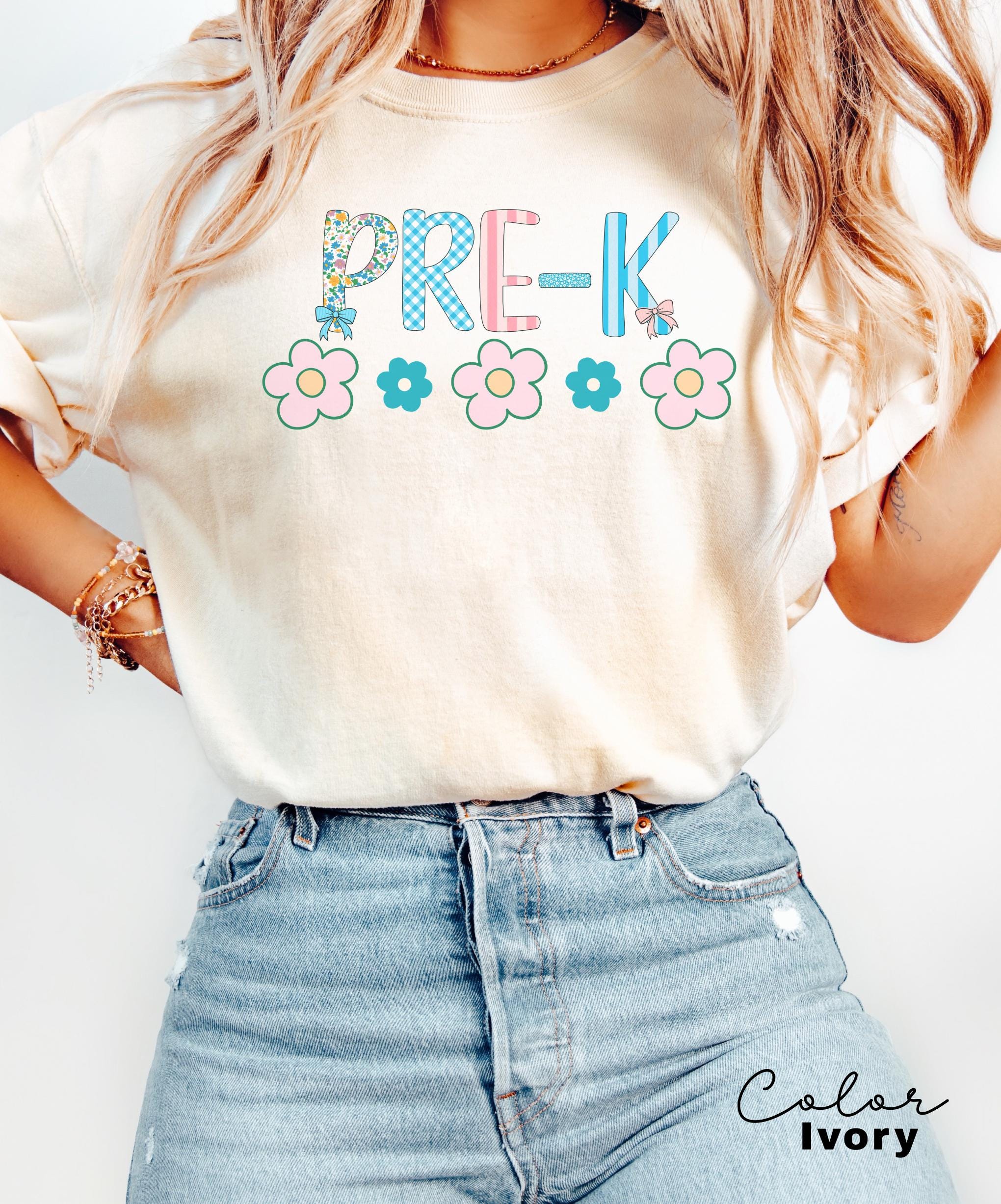 Comfort Colors Pre-k Crew Shirt, Teacher Shirt, Gift For Teacher, Pre-K Teachers Shirt, Pre Shirt For Teacher, Back to School Shirt
