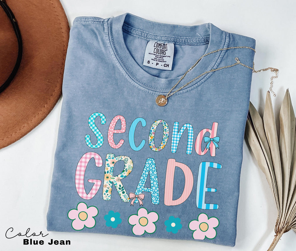 Comfort Colors Second Grade Teacher Shirt, Coquette Bow 2nd Grade Teacher Shirt, Second Grade Teacher Tshirt, Elementary Teacher Shirts