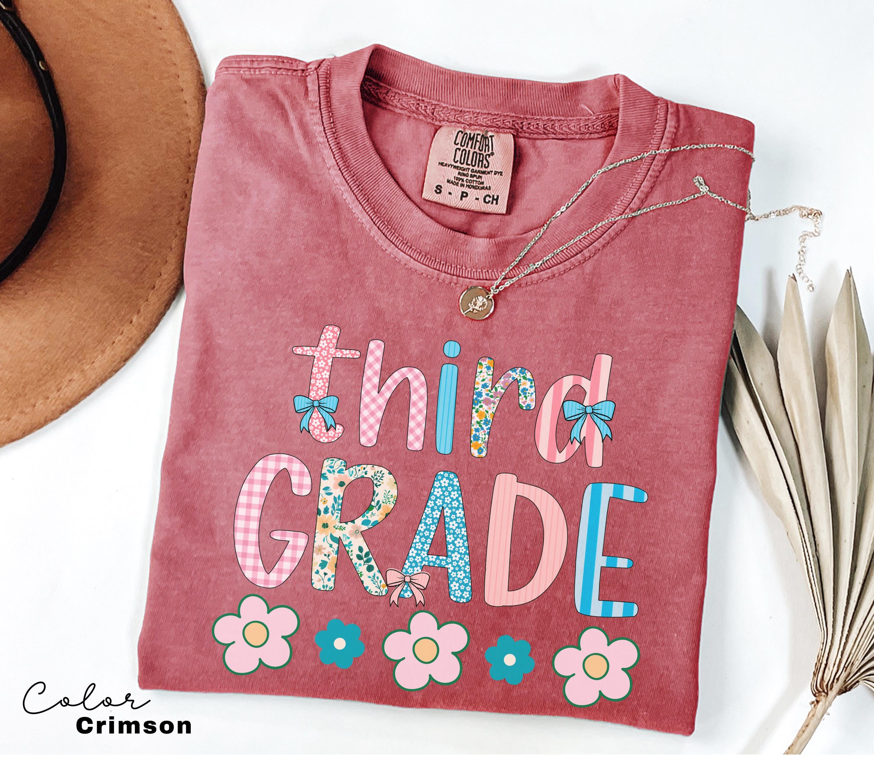 Comfort Colors Third Grade Teacher Shirt, Coquette Bow 3rd Grade Teacher Shirt, Third Grade Teacher Tshirt, Elementary Teacher Crew Group