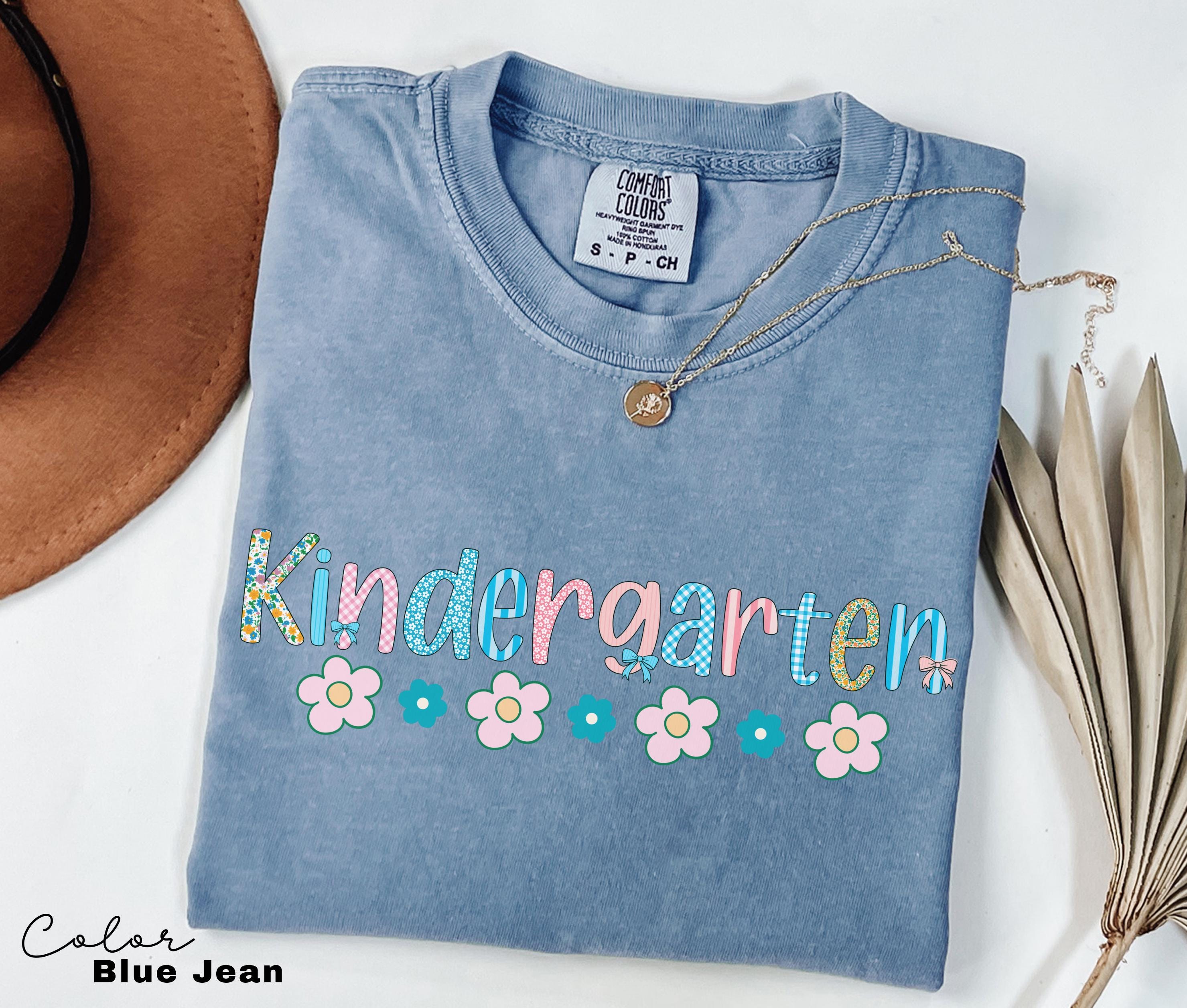 Kindergarten Teacher Shirt, Comfort Colors Kindergarten Shirt, Kinder Crew, Kinder Garten Teacher Back to School Shirts, Pre-K Teacher