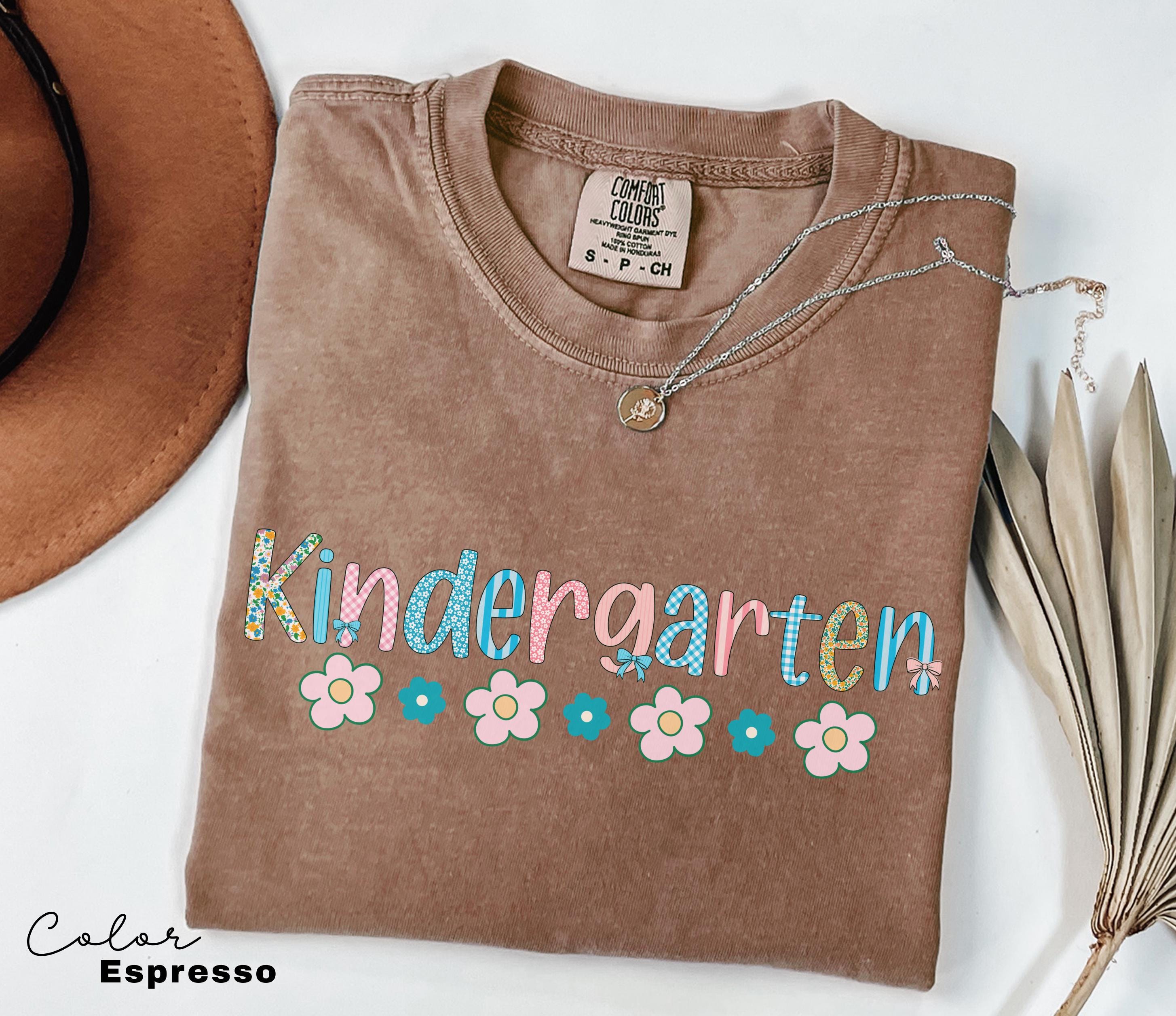 Kindergarten Teacher Shirt, Comfort Colors Kindergarten Shirt, Kinder Crew, Kinder Garten Teacher Back to School Shirts, Pre-K Teacher