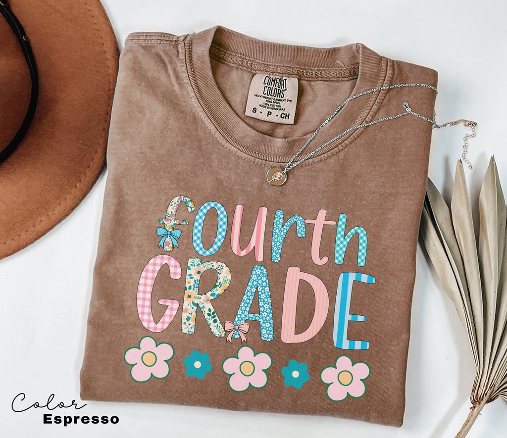 Comfort Colors Fourth Grade Teacher Shirt, Coquette 4th Grade TShirt, Fourth Grade Teacher Appreciation Gift, Elementary School Shirt