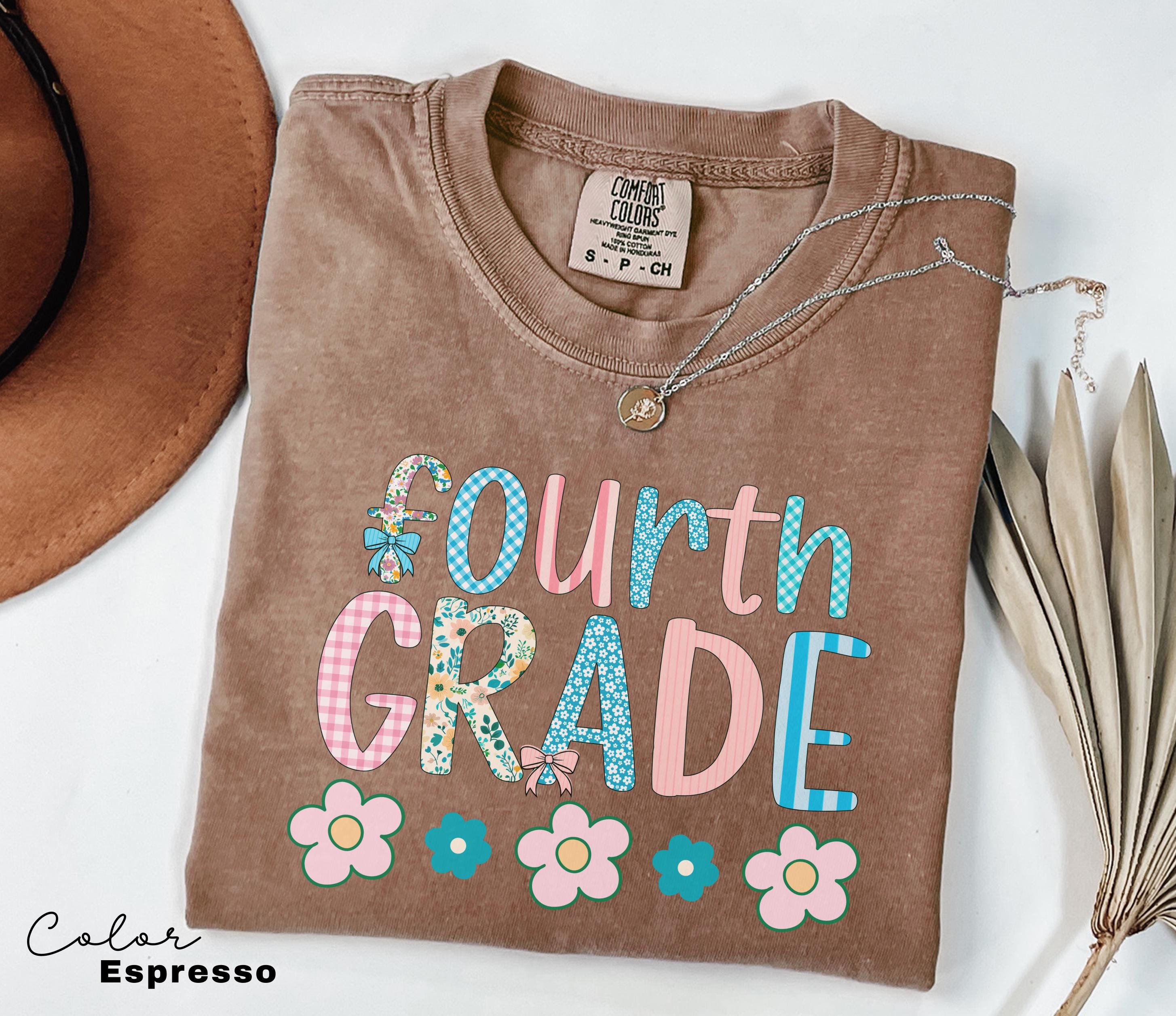 Comfort Colors Fourth Grade Teacher Shirt, Coquette 4th Grade TShirt, Fourth Grade Teacher Appreciation Gift, Elementary School Shirt