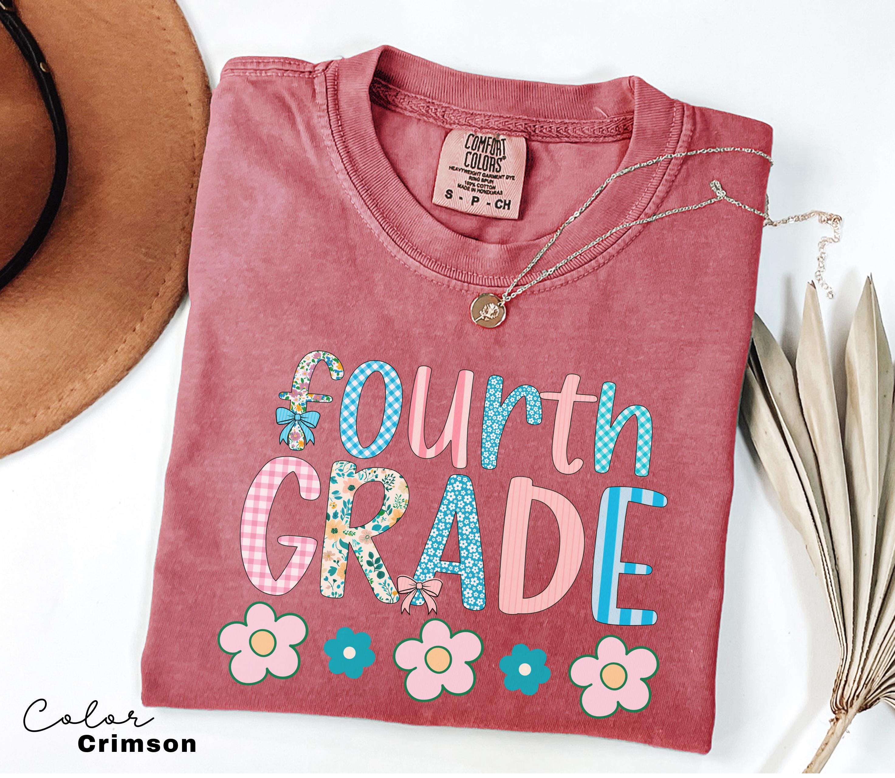 Comfort Colors Fourth Grade Teacher Shirt, Coquette 4th Grade TShirt, Fourth Grade Teacher Appreciation Gift, Elementary School Shirt