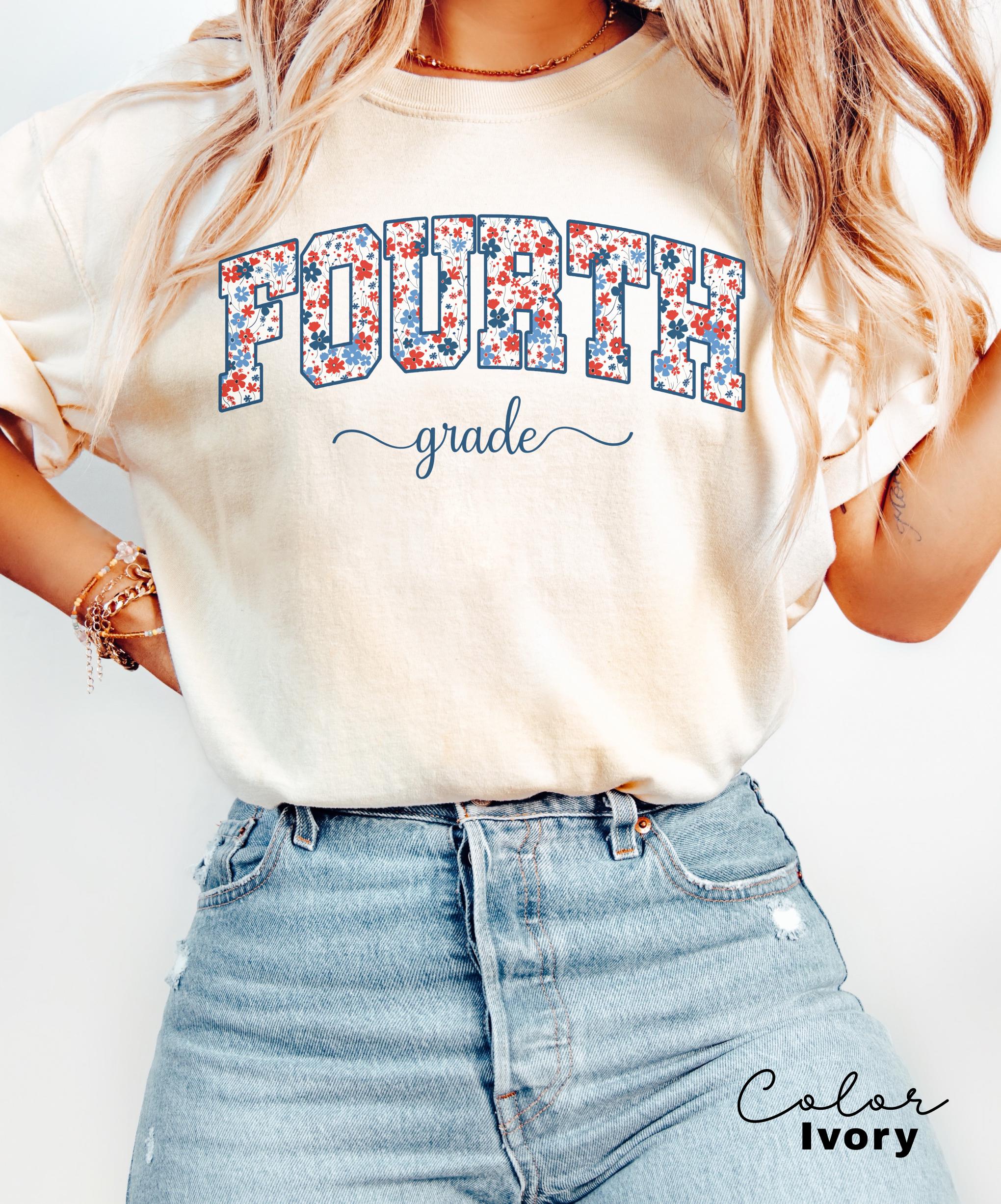 Comfort Colors Fourth Grade Teacher Shirt, Coquette 4th Grade TShirt, Fourth Grade Teacher Appreciation Gift, Elementary School Shirt