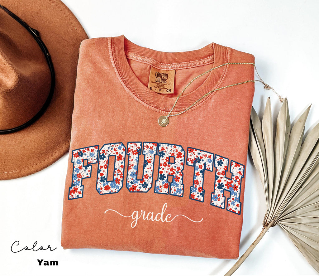 Comfort Colors Fourth Grade Teacher Shirt, Coquette 4th Grade TShirt, Fourth Grade Teacher Appreciation Gift, Elementary School Shirt