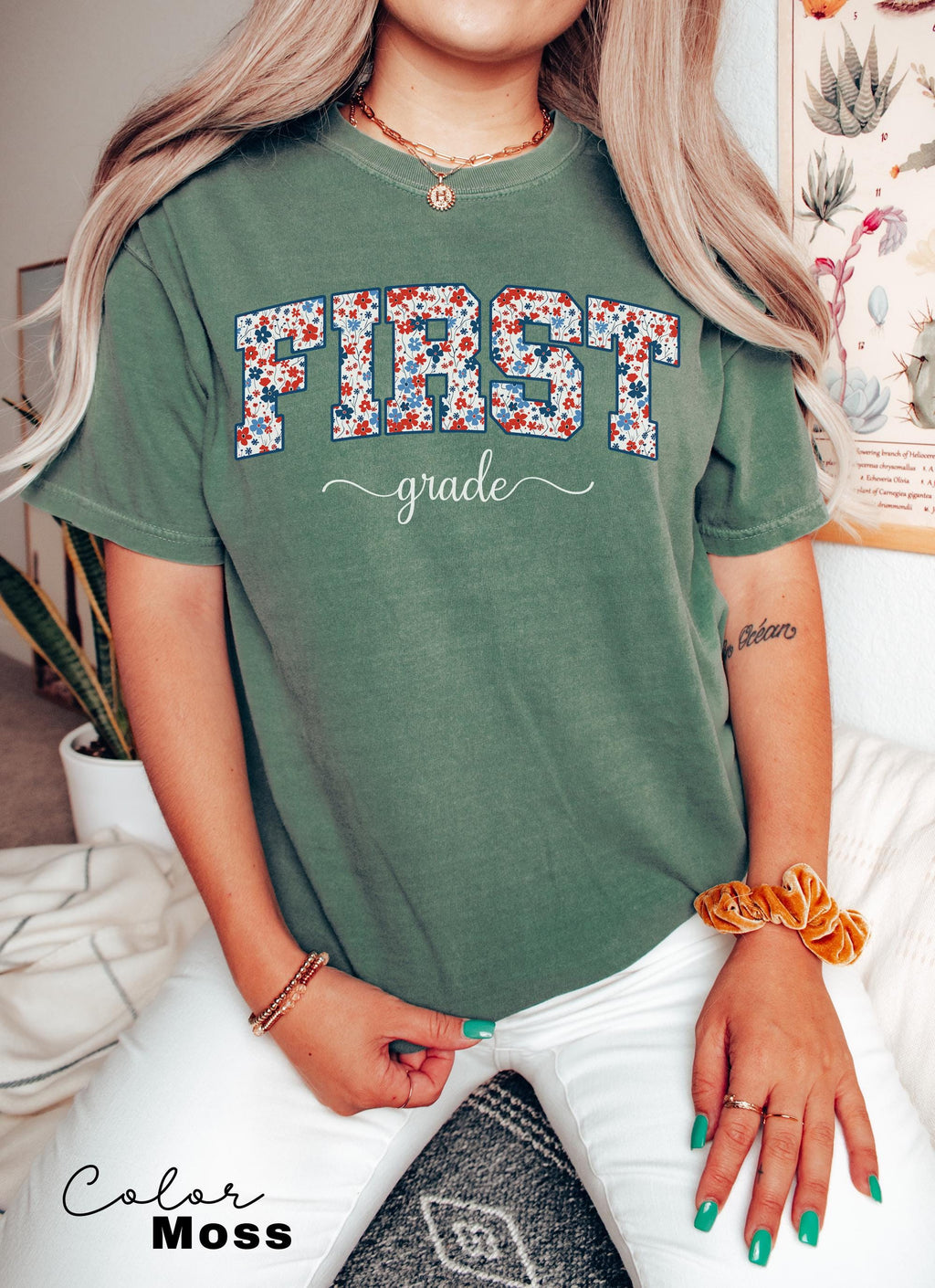 Comfort Colors First Grade Teacher Shirt, Back to School 1st Grade Tee, Teacher Appreciation Gift, Cute Elementary School T-shirt, Coquette