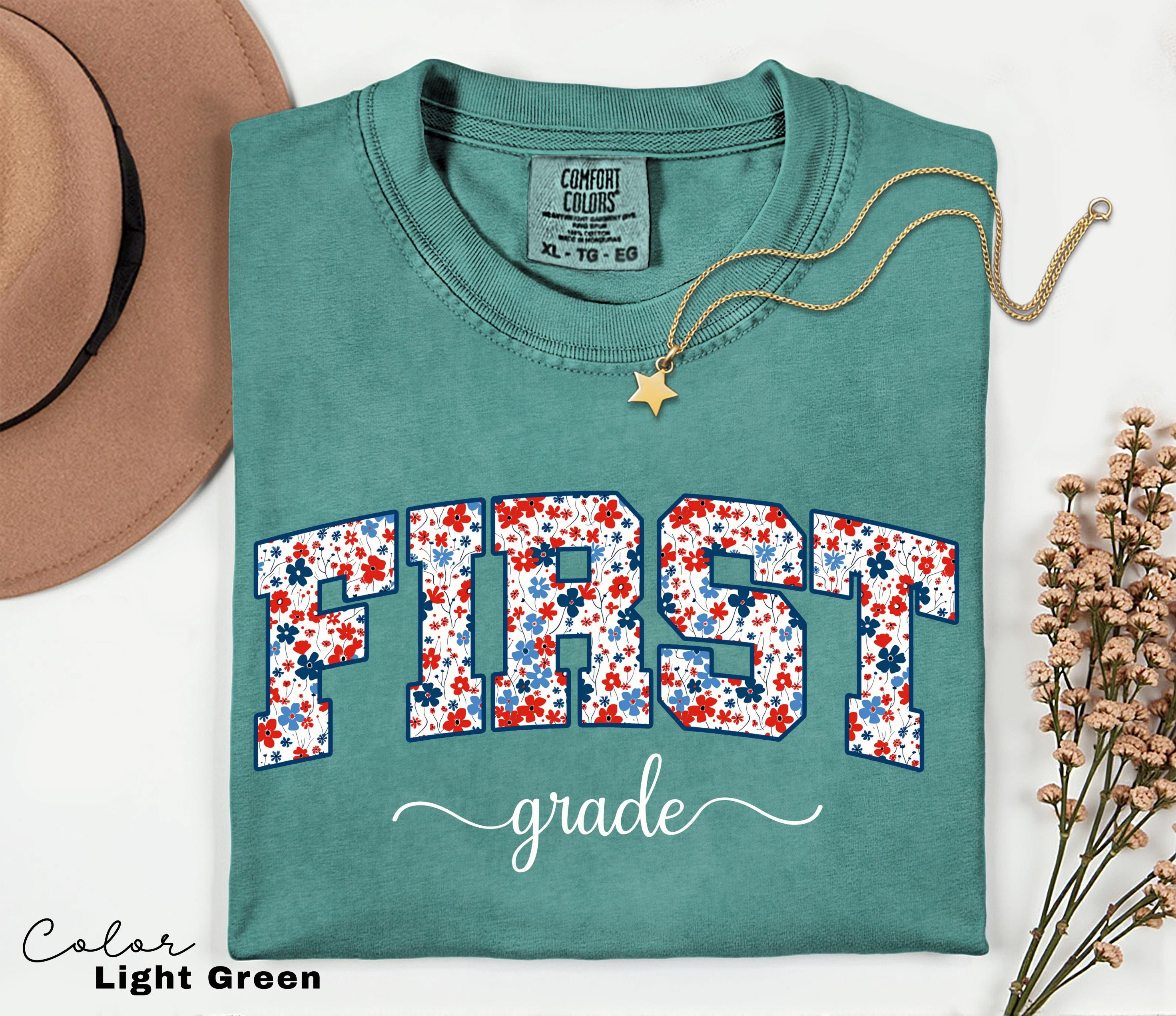 Comfort Colors First Grade Teacher Shirt, Back to School 1st Grade Tee, Teacher Appreciation Gift, Cute Elementary School T-shirt, Coquette