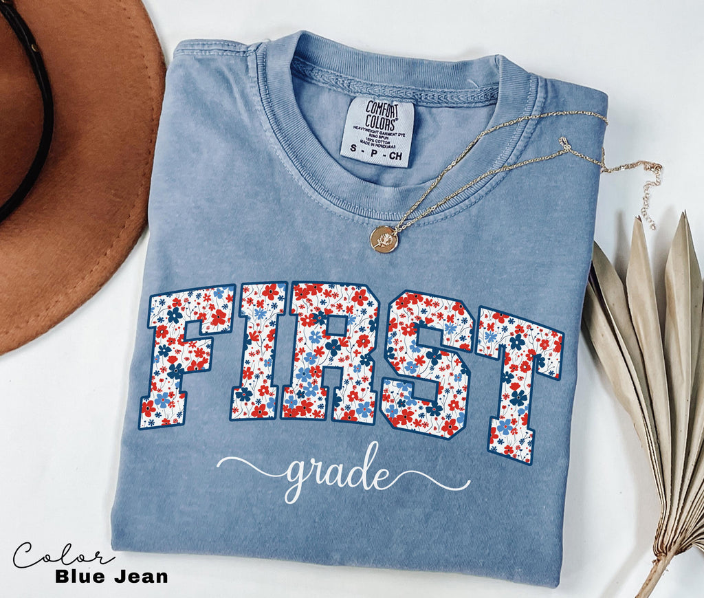 Comfort Colors First Grade Teacher Shirt, Back to School 1st Grade Tee, Teacher Appreciation Gift, Cute Elementary School T-shirt, Coquette