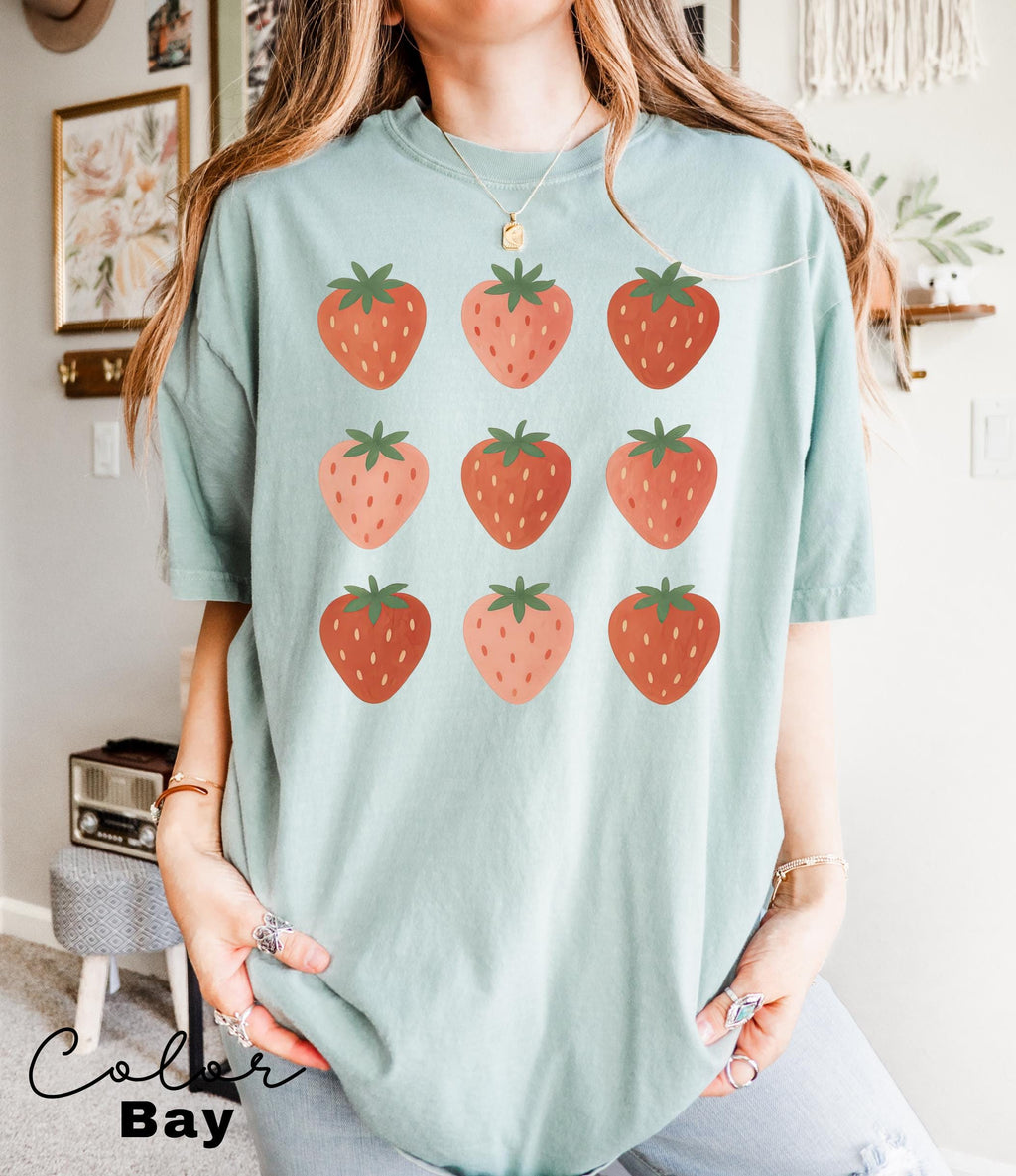 Strawberry Comfort Colors® Shirt, Summer Strawberry Tee, Strawberry Shirt For Woman,Strawberry Lover,Strawberry Festival Gift,Botanical Tee