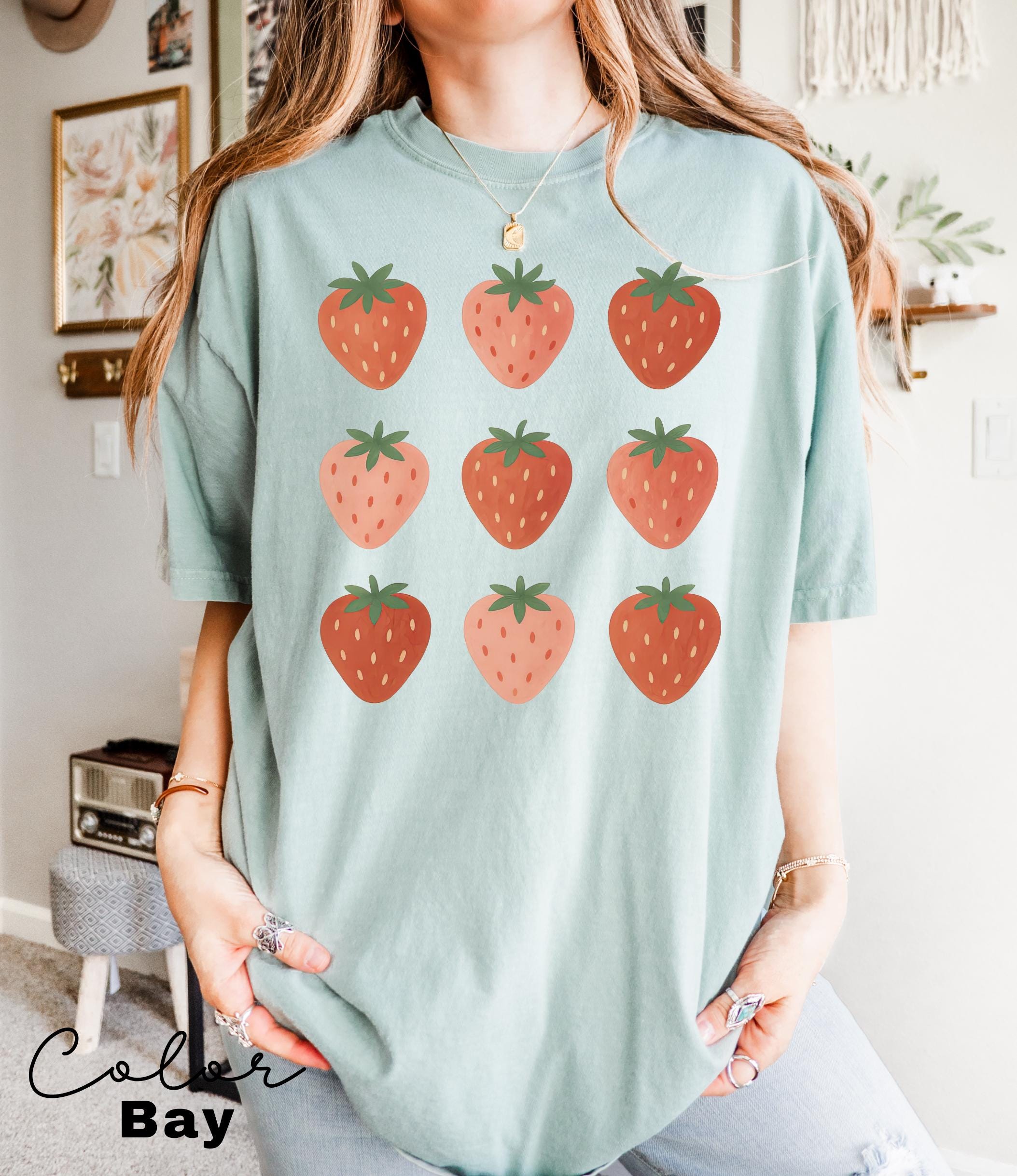 Strawberry Comfort Colors® Shirt, Summer Strawberry Tee, Strawberry Shirt For Woman,Strawberry Lover,Strawberry Festival Gift,Botanical Tee