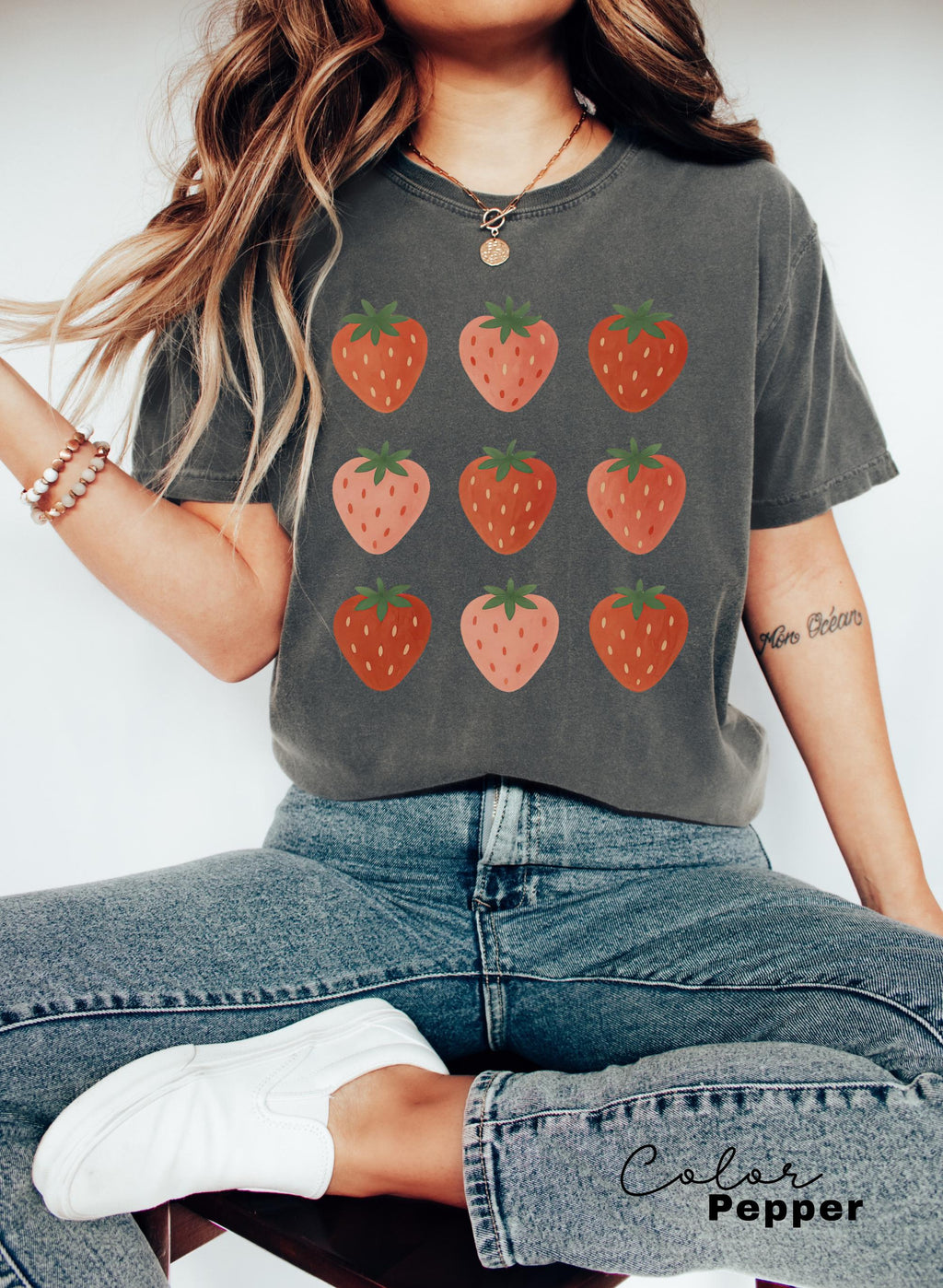 Strawberry Comfort Colors® Shirt, Summer Strawberry Tee, Strawberry Shirt For Woman,Strawberry Lover,Strawberry Festival Gift,Botanical Tee