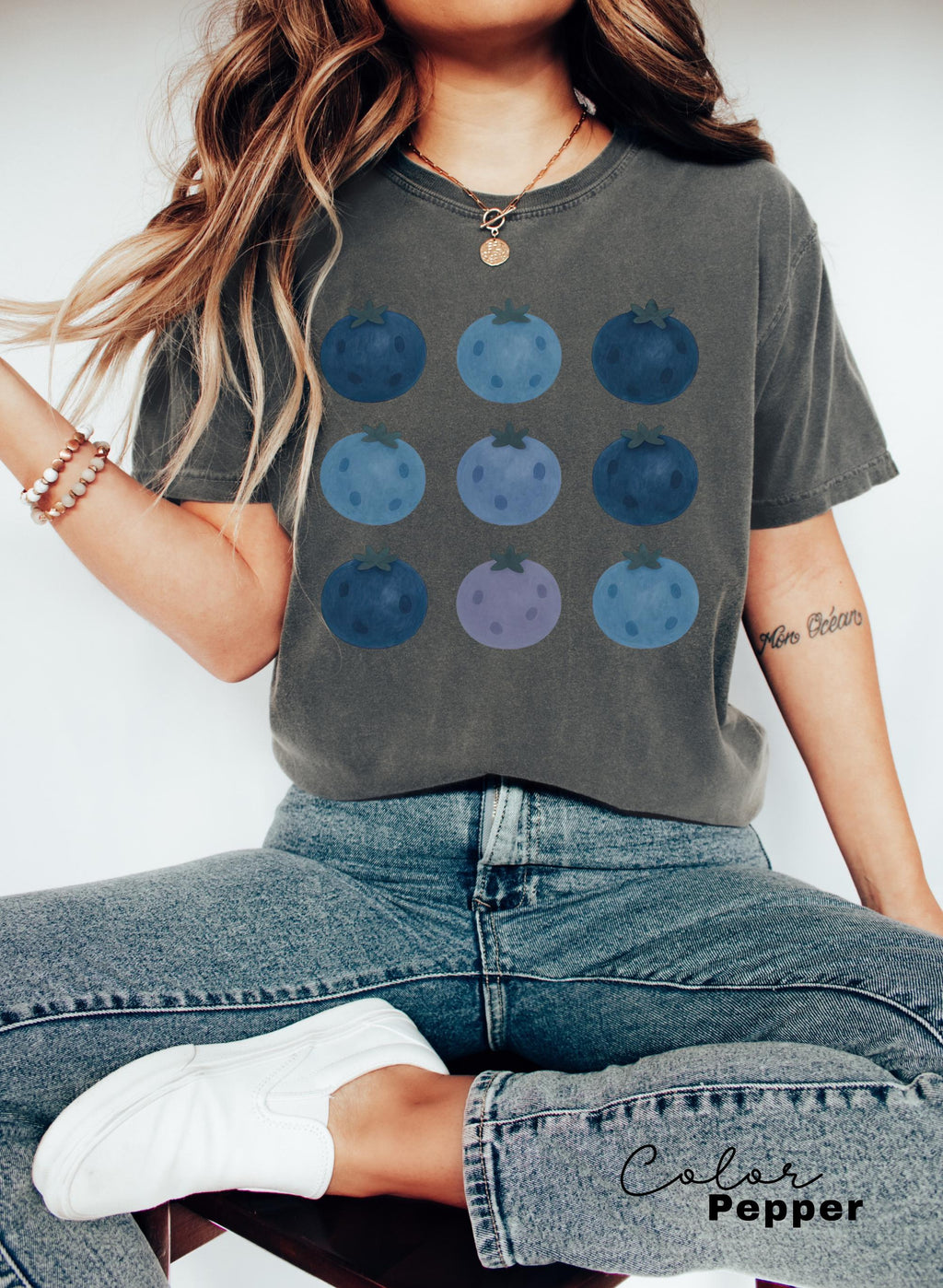 Blueberries Shirt, Comfort Colors T-shirt, Fruit Shirt, Cottagecore Fruit Shirt, Foodie Gift, Aesthetic Tee, Foodie, Plant Lover, Gardener