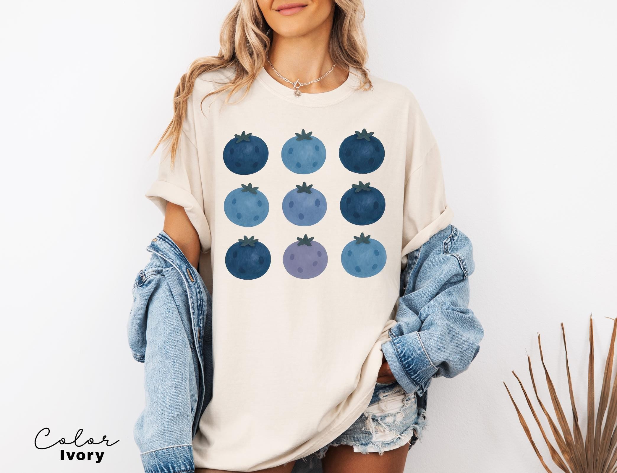 Blueberries Shirt, Comfort Colors T-shirt, Fruit Shirt, Cottagecore Fruit Shirt, Foodie Gift, Aesthetic Tee, Foodie, Plant Lover, Gardener