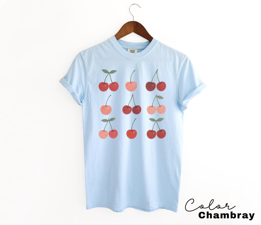 Cherry Shirt, Comfort Colors Summer Shirt, Fruit tshirt, Food lover gift, Foodie, Cherry Lover Gift, Retro Cherry, Farmers Market, Gardner