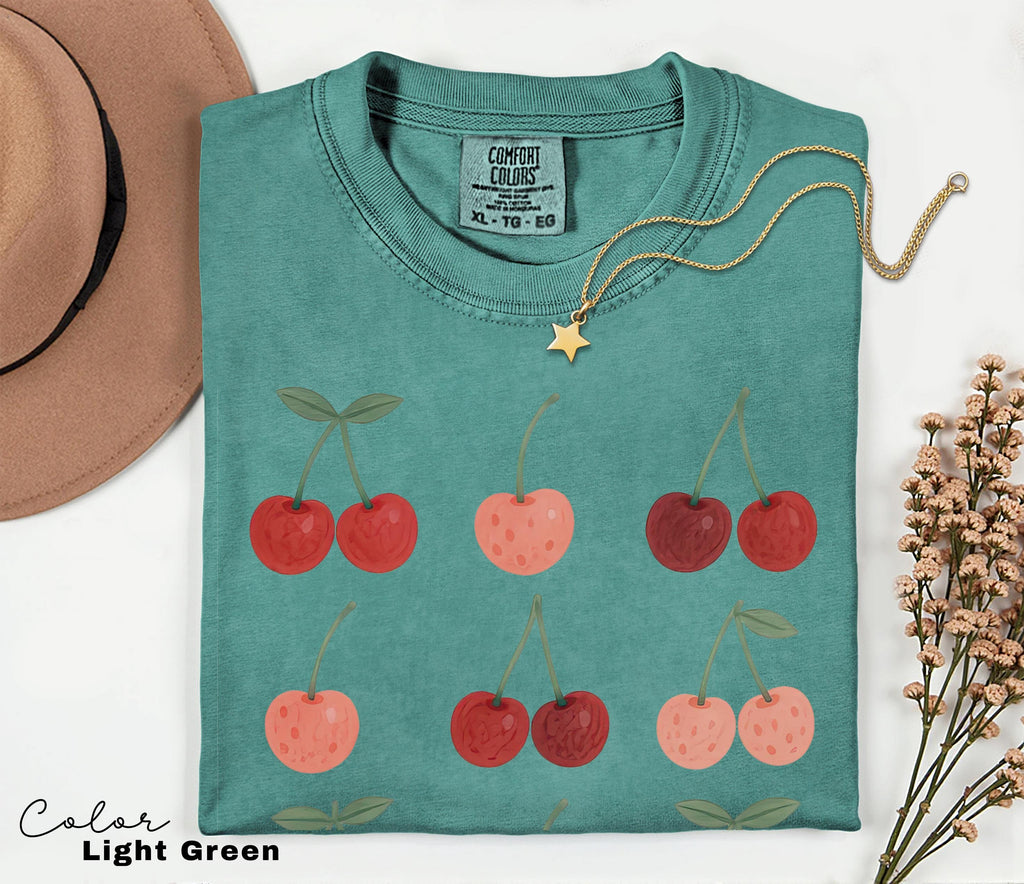 Cherry Shirt, Comfort Colors Summer Shirt, Fruit tshirt, Food lover gift, Foodie, Cherry Lover Gift, Retro Cherry, Farmers Market, Gardner
