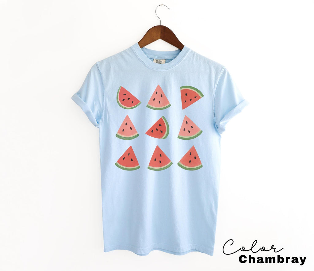 Watermelon Graphic Tee, Fruit Lover Shirt, Comfort Colors Summer T-Shirt, Gardener Gift, Foodie Shirt, Preppy Summer Tee, Girly Summer