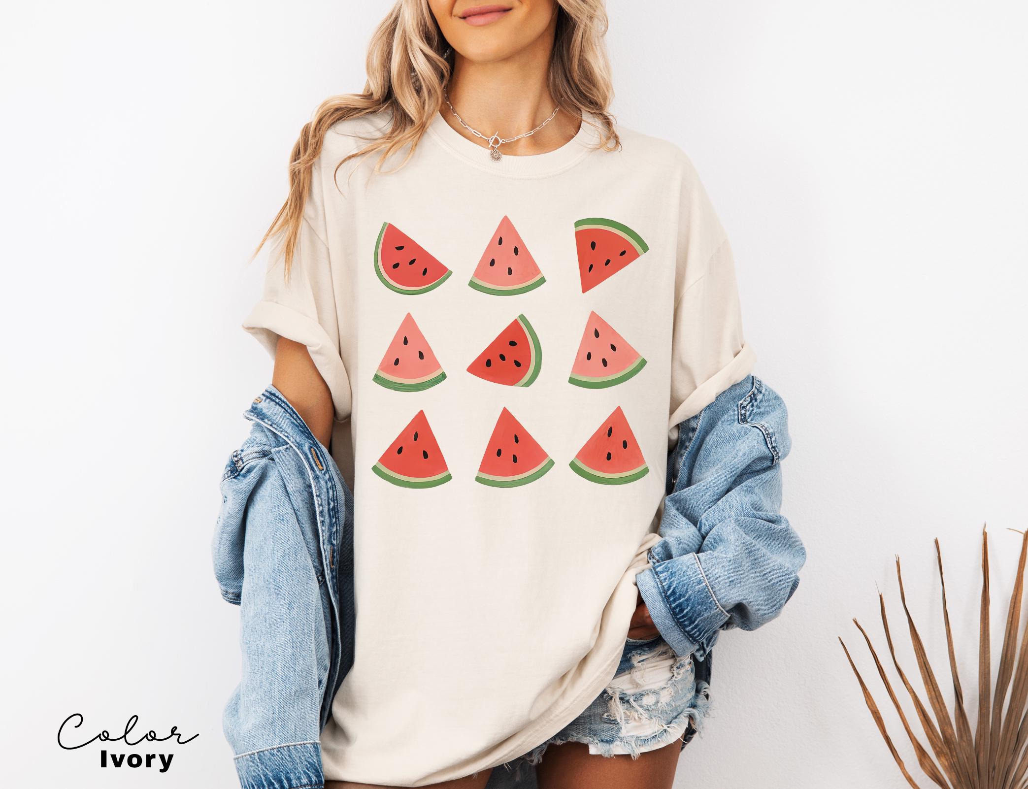 Watermelon Graphic Tee, Fruit Lover Shirt, Comfort Colors Summer T-Shirt, Gardener Gift, Foodie Shirt, Preppy Summer Tee, Girly Summer