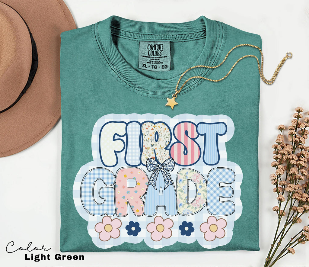 Comfort Colors First Grade Teacher Shirt, Back to School 1st Grade Tee, Teacher Appreciation Gift, Cute Elementary School T-shirt, Coquette
