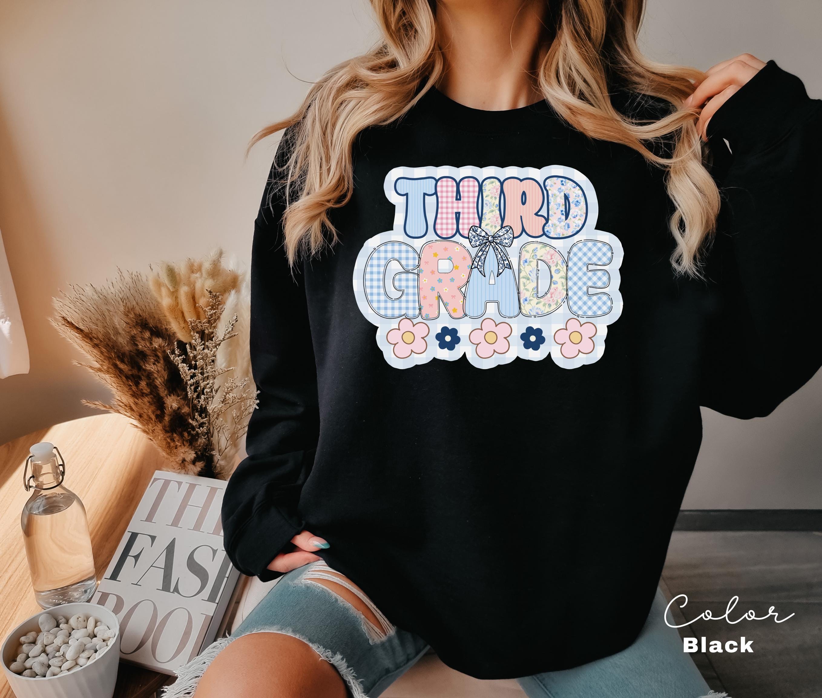Third Grade Teacher Sweatshirt, Back to School 3rd Grade , Teacher Appreciation Gift, Cute Elementary School Crewneck, Crew Squad, Coquette