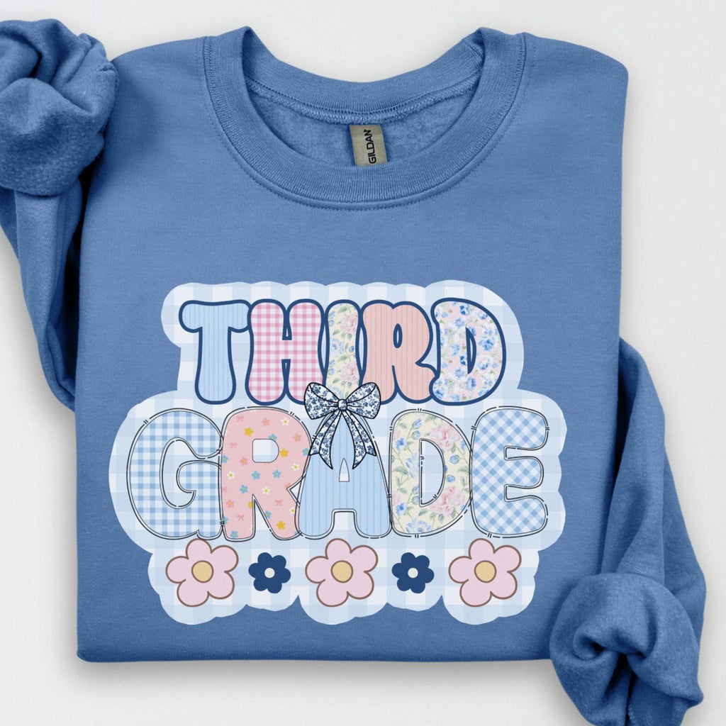 Third Grade Teacher Sweatshirt, Back to School 3rd Grade , Teacher Appreciation Gift, Cute Elementary School Crewneck, Crew Squad, Coquette