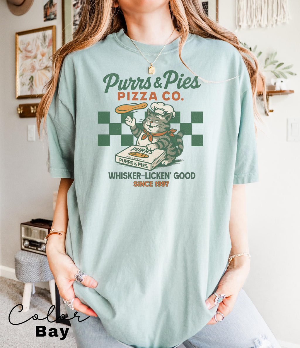 Retro Cat Shirt, Cats 90s Vintage Style Tshirt, Funny Cat Pizza Shirt, Cat Lovers Gift, Cute Cat Shirts,Kitten T-Shirt, Gift for Her,