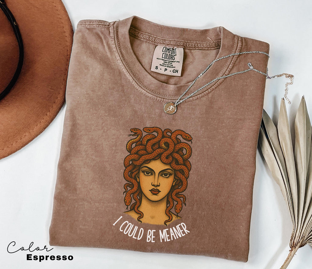 I Could Be Meaner Shirt, Medusa Funny Humor Shirt, Sarcastic Shirt, Feminist Shirt, Women's Empowerment Shirt, Comfort Colors, Retro T-shirt