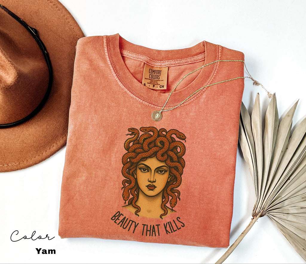 Retro Medusa Funny Shirt, Beauty That Kills, Sarcastic Shirt, Feminist Shirt, Women's Empowerment Shirt, Comfort Colors, Feminism Tee