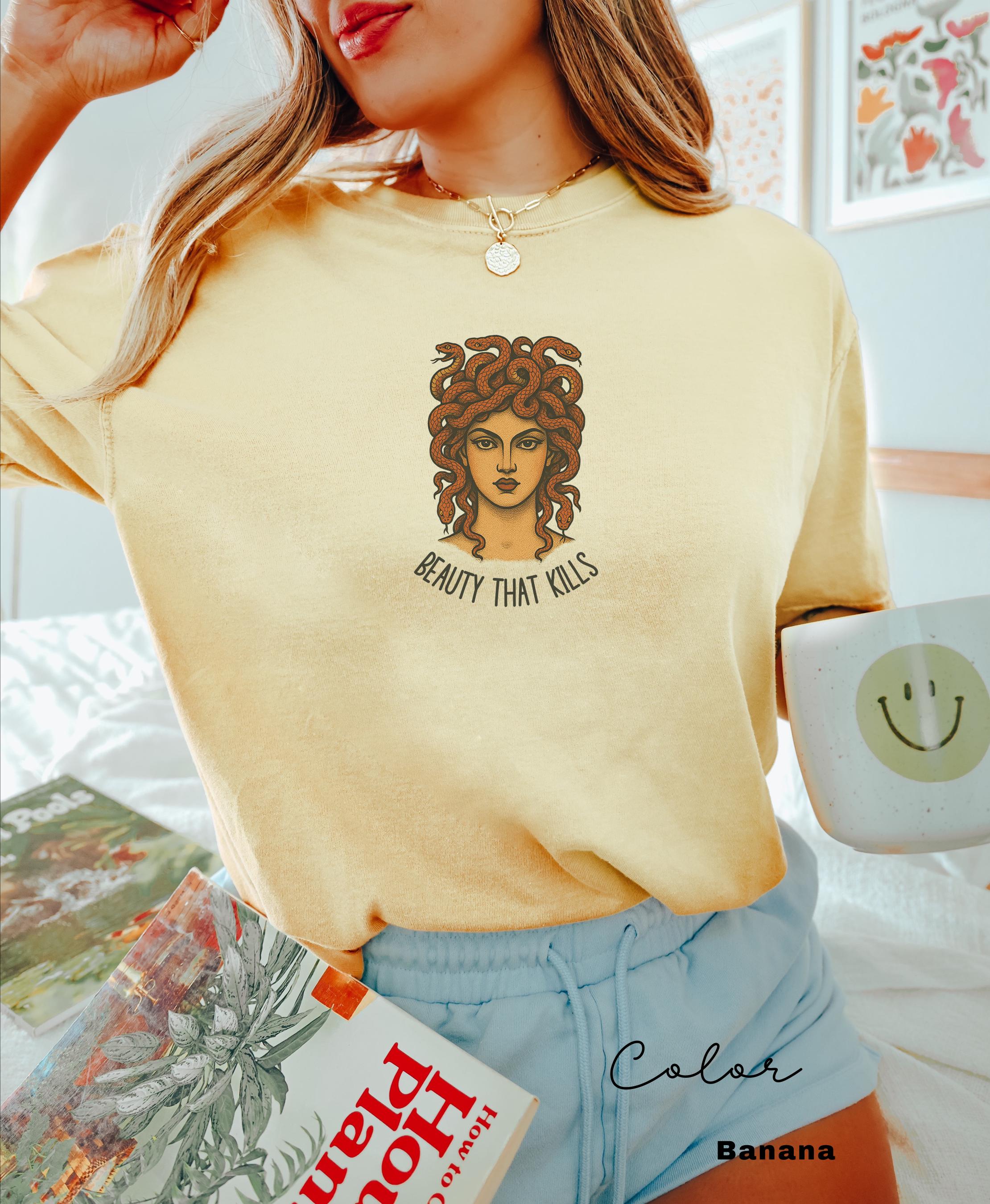 Retro Medusa Funny Shirt, Beauty That Kills, Sarcastic Shirt, Feminist Shirt, Women's Empowerment Shirt, Comfort Colors, Feminism Tee