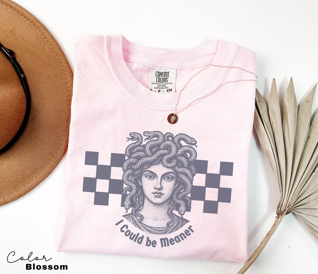 I Could Be Meaner Shirt, Medusa Funny Humor Shirt, Sarcastic Shirt, Feminist Shirt, Women's Empowerment Shirt, Comfort Colors, Retro T-shirt
