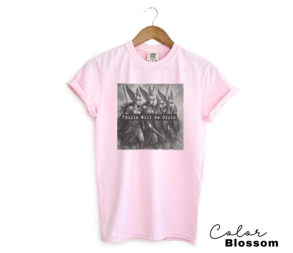 Girls Will Be Girls Valkyrie Shirt, Comfort Colors, Retro Dark Academia, Strong Women, Women's Empowerment Shirt, Feminism, Gift for Her, O