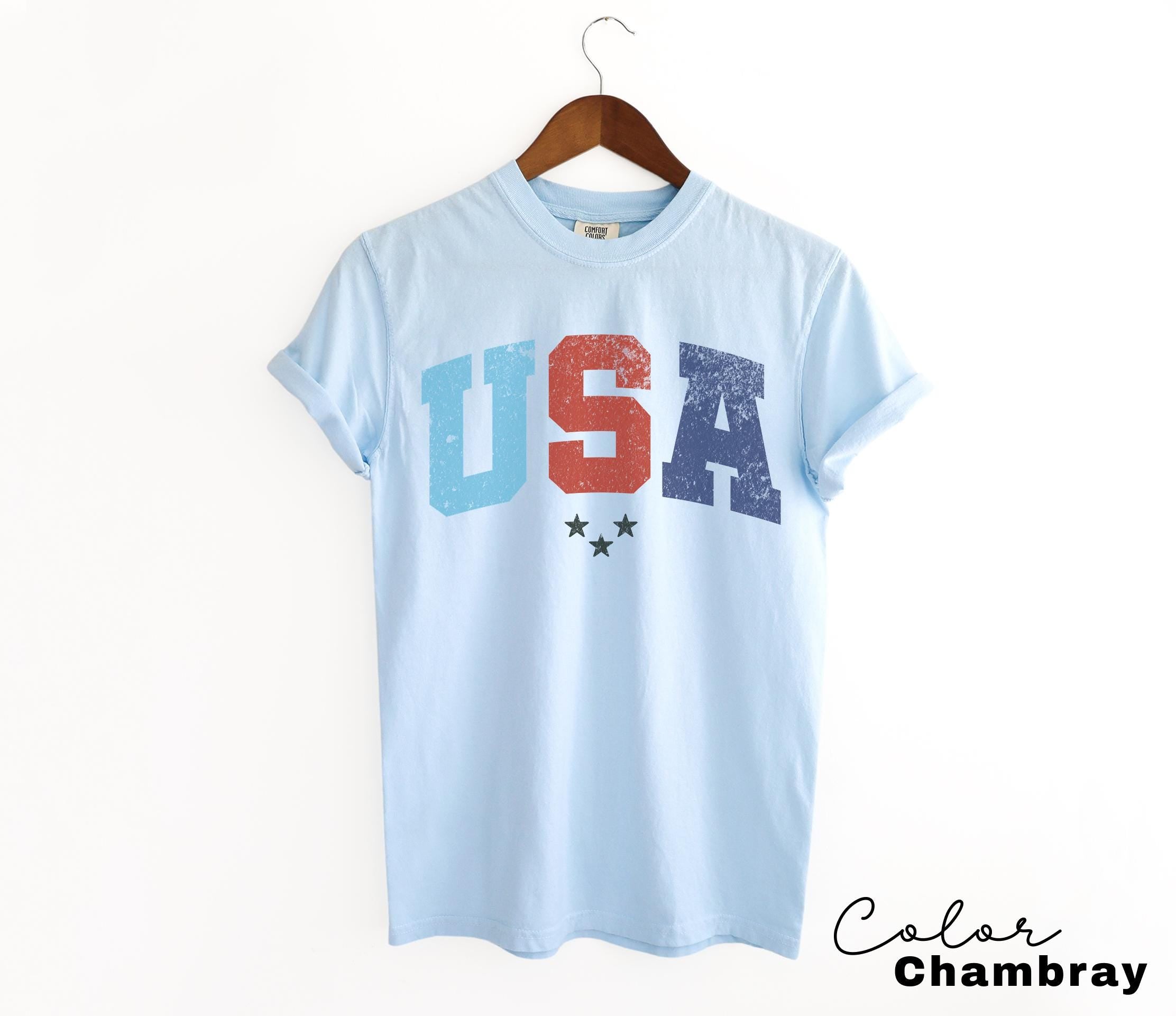Womens USA Shirt, 4th Of July Shirt, Independence Day Shirt, Fourth Of July Tee, Memorial Day Shirt, Patriotic Shirt, Retro Patriotic Shirt,