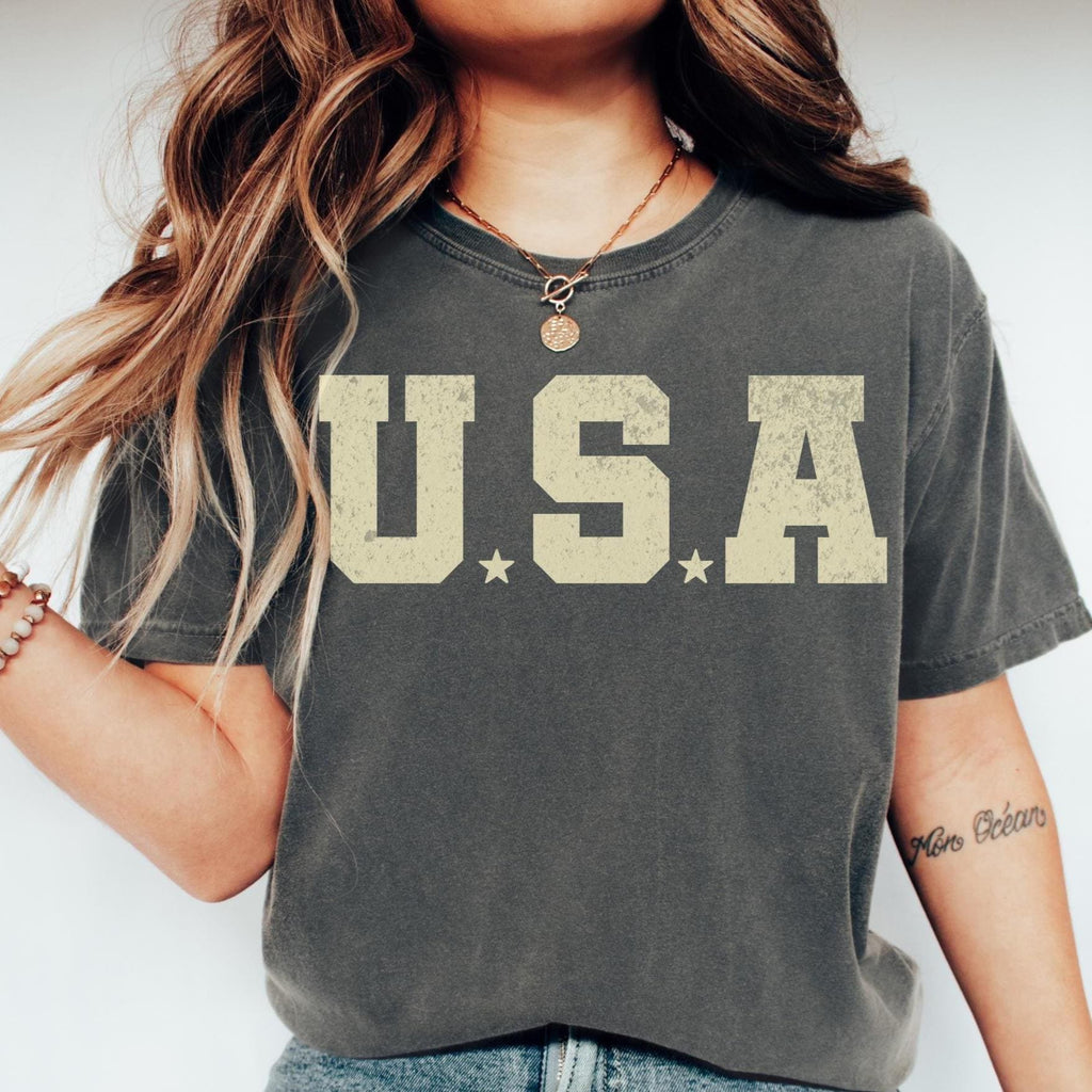 Womens USA Shirt, 4th Of July Shirt, Independence Day Shirt, Fourth Of July Tee, Memorial Day Shirt, Patriotic Shirt, Retro Patriotic Shirt,